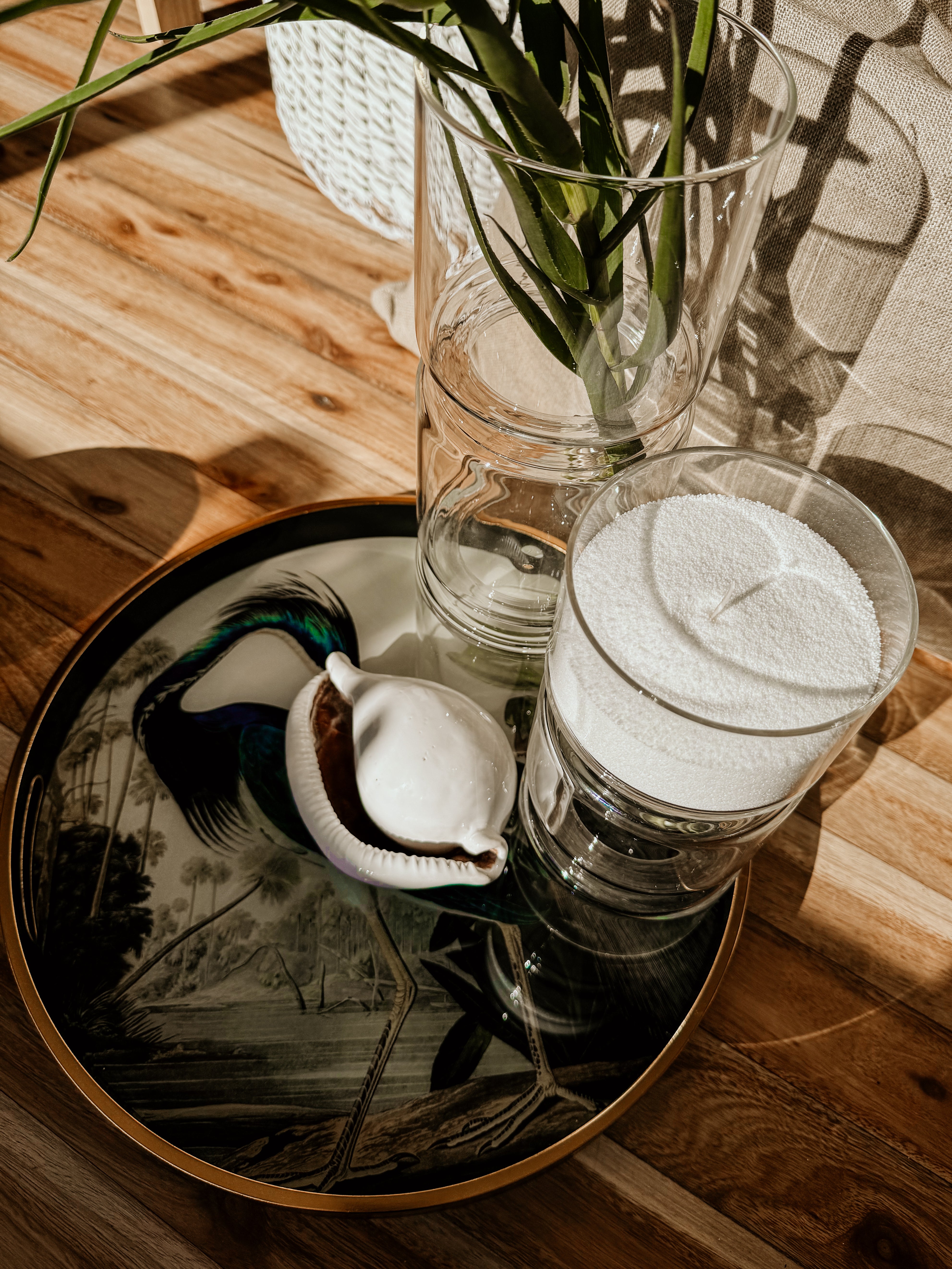 Glass Tray Heron Round - Shop Adele Catherine 