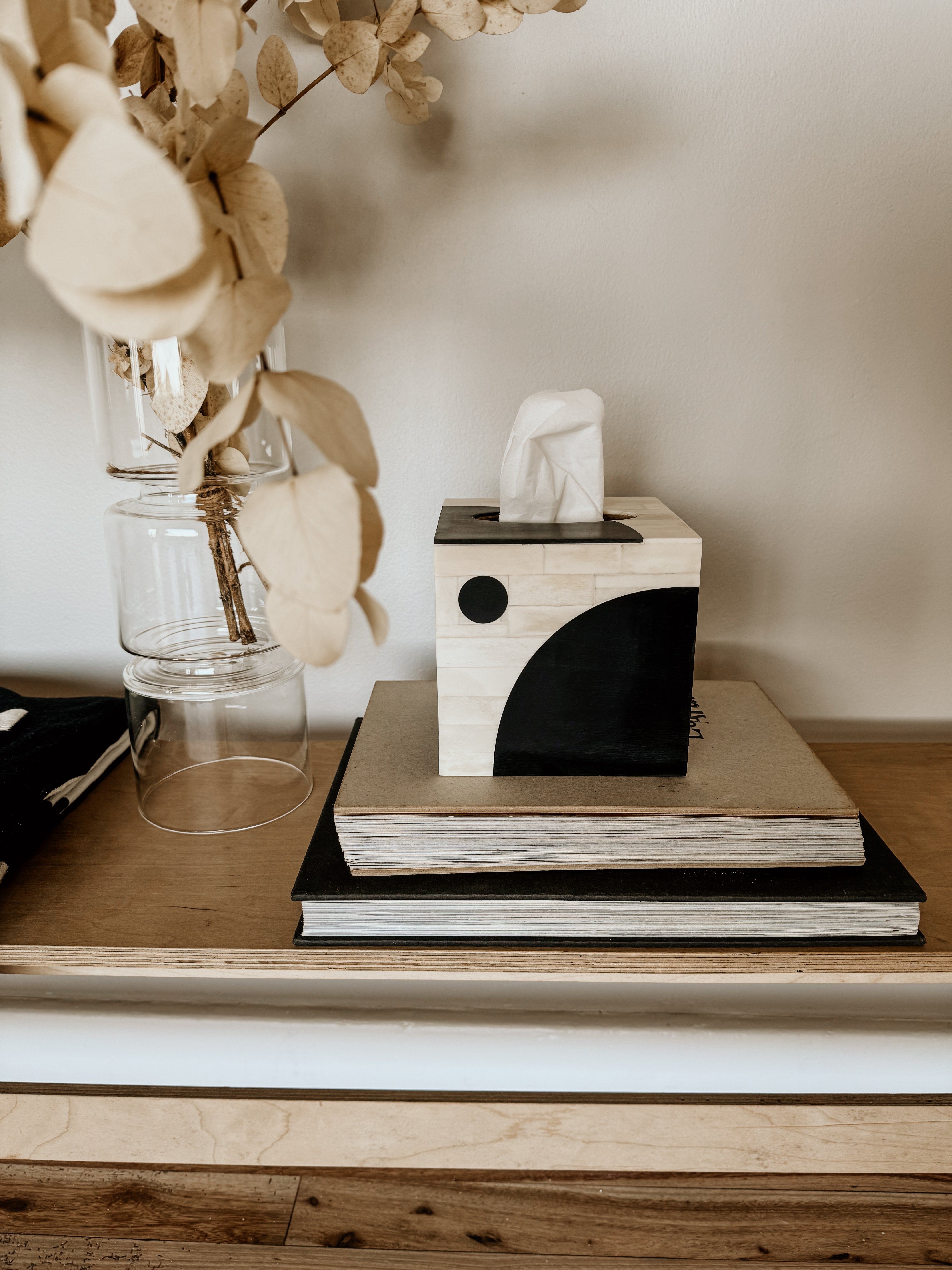 Resin Tissue Box | Cream & Black - Shop Adele Catherine 