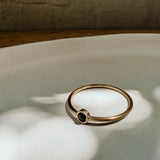 Gold Circle & Gem Bangle | Black