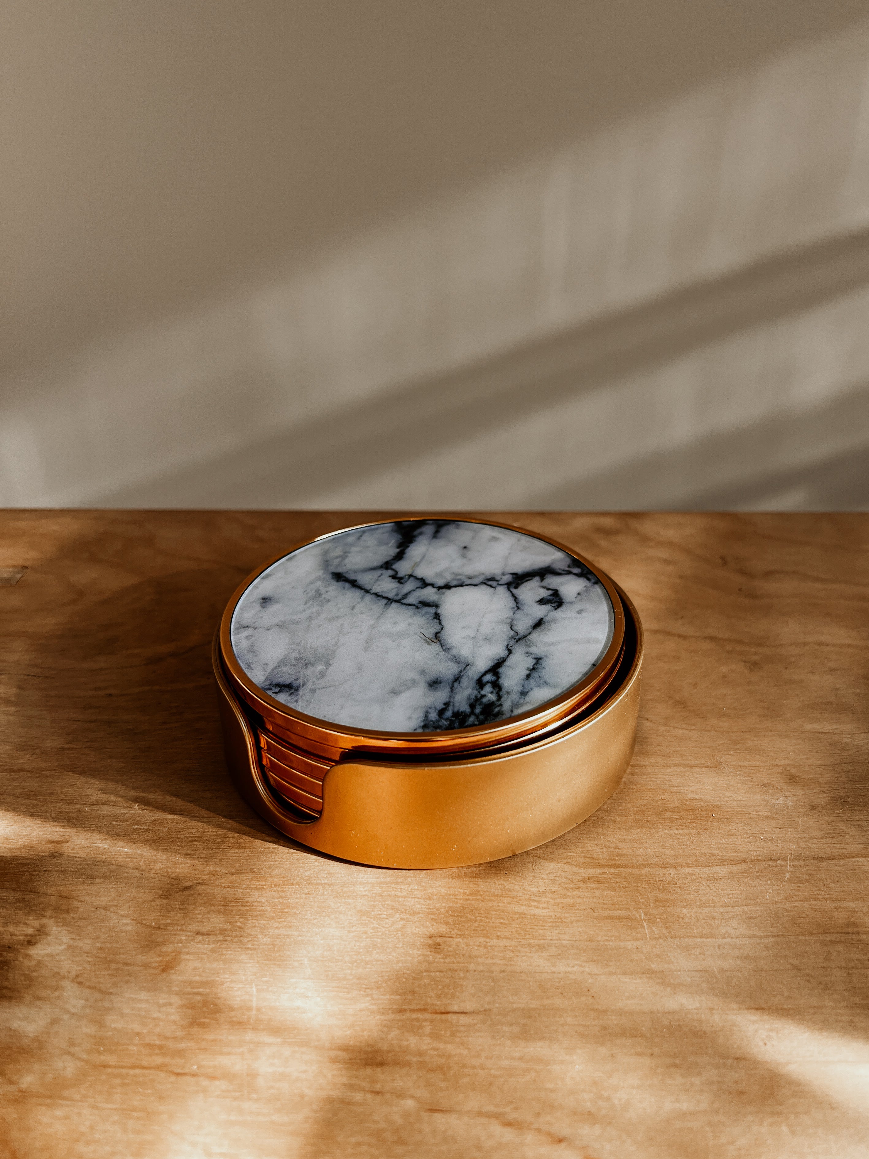Glass Coaster | Marble White - Shop Adele Catherine 