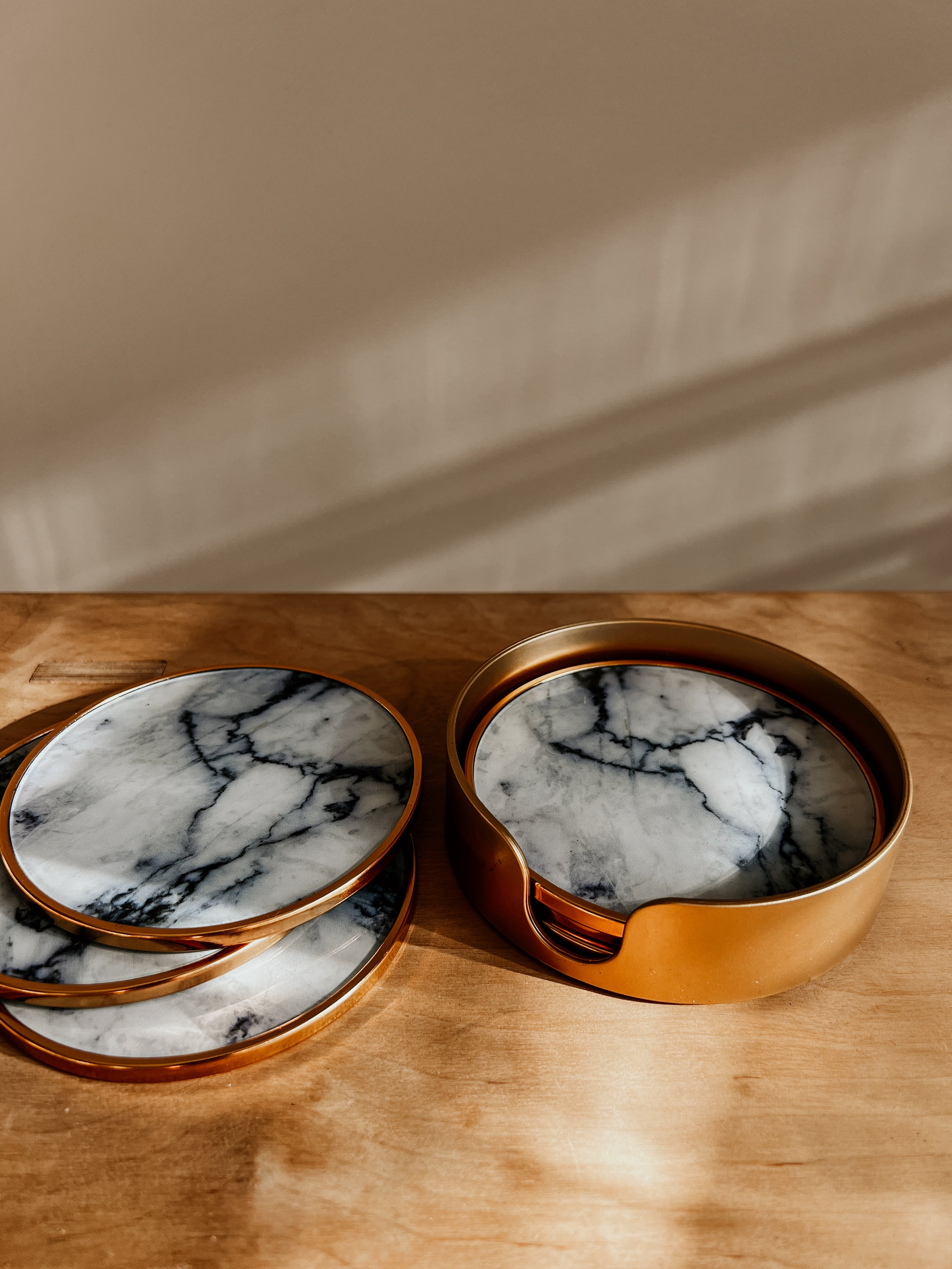 Glass Coaster | Marble White - Shop Adele Catherine 