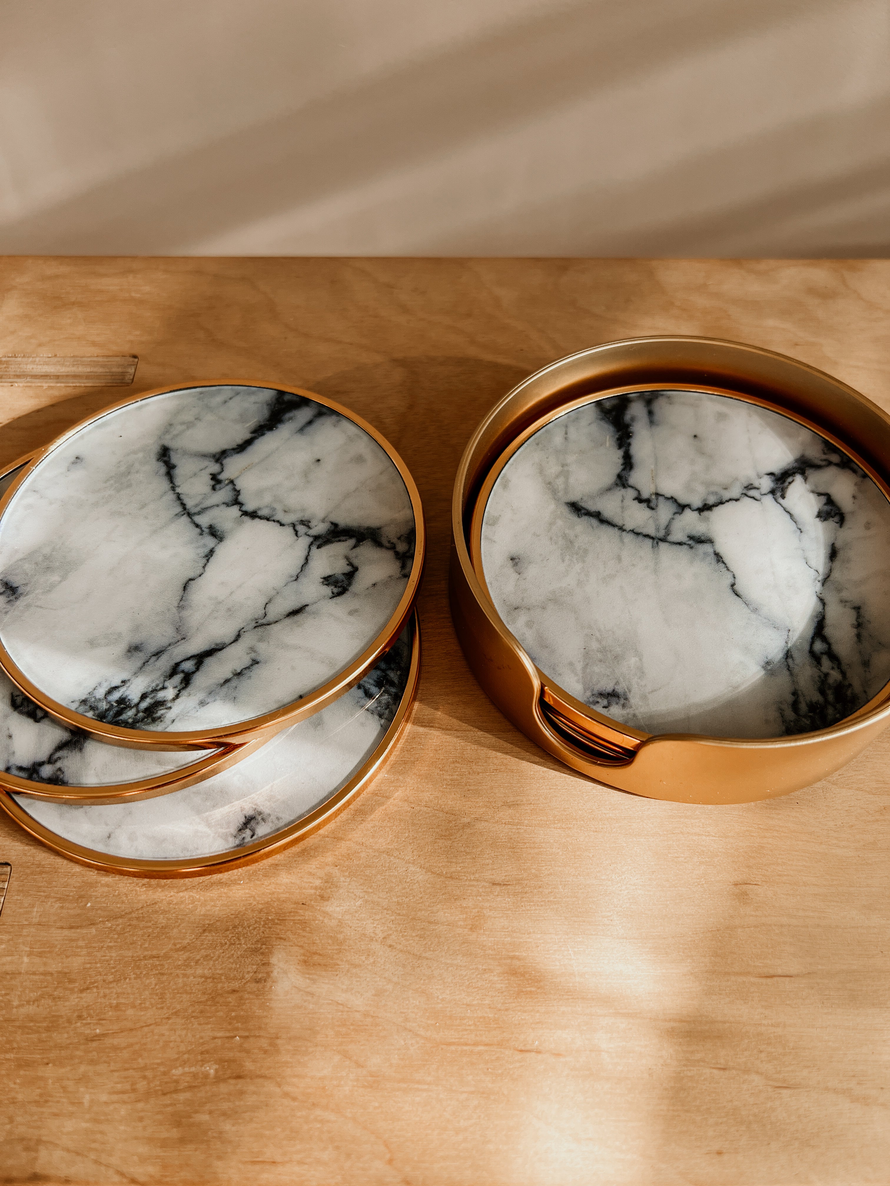 Glass Coaster | Marble White - Shop Adele Catherine 