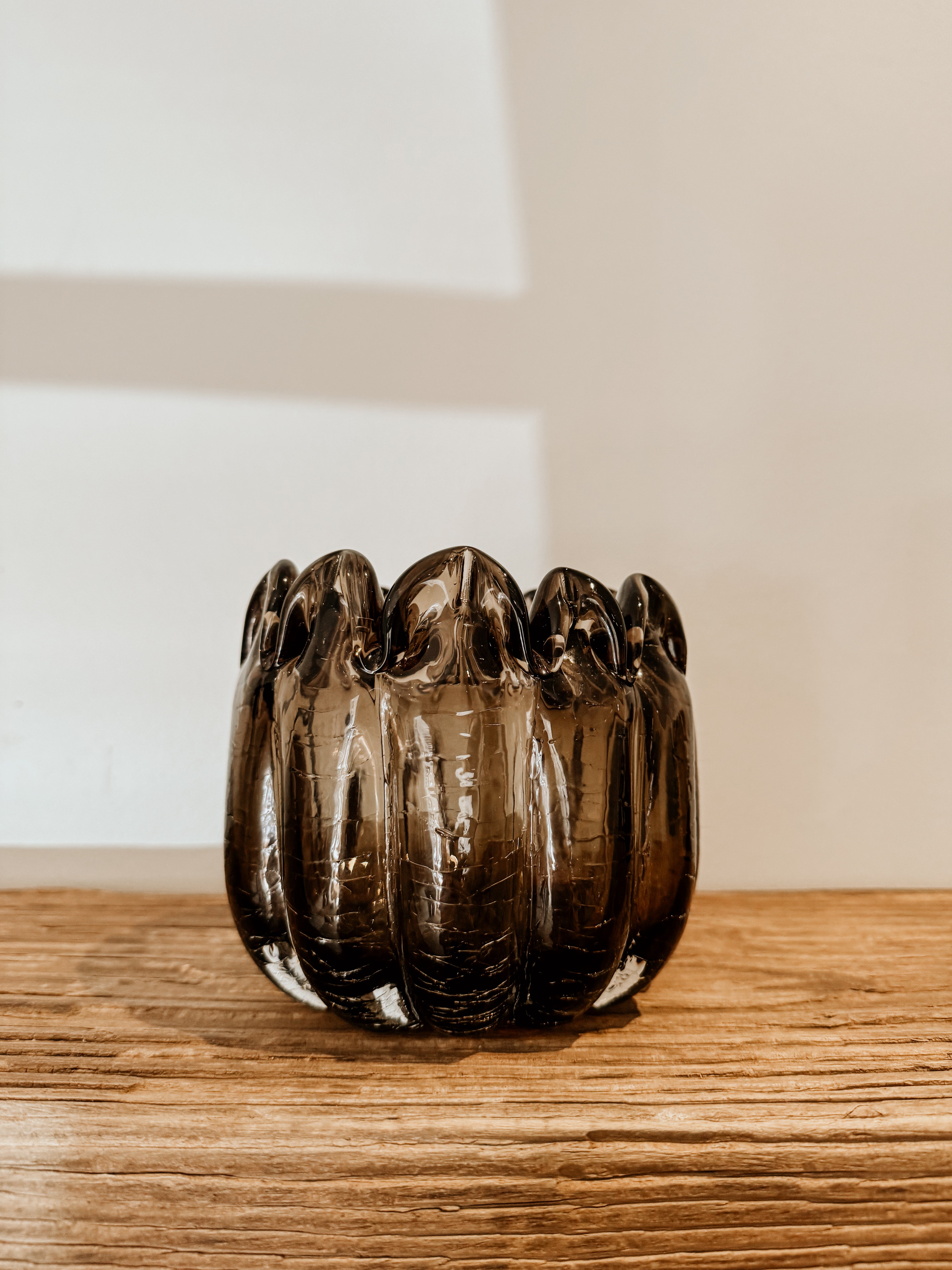 Glass Flower Candle Holder | Brown - Shop Adele Catherine 