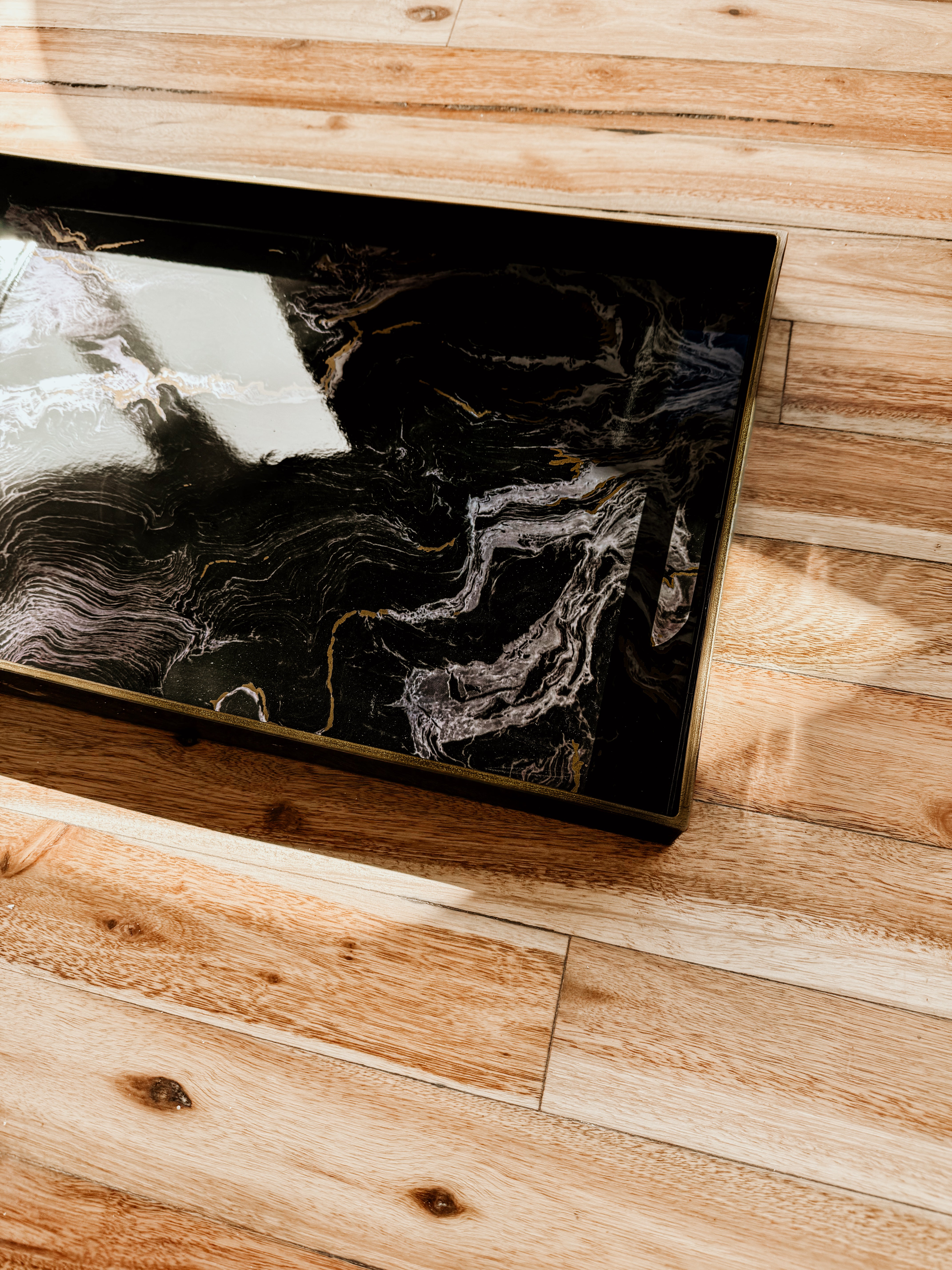 Marble Rectangular Tray | Black Marble - Shop Adele Catherine 