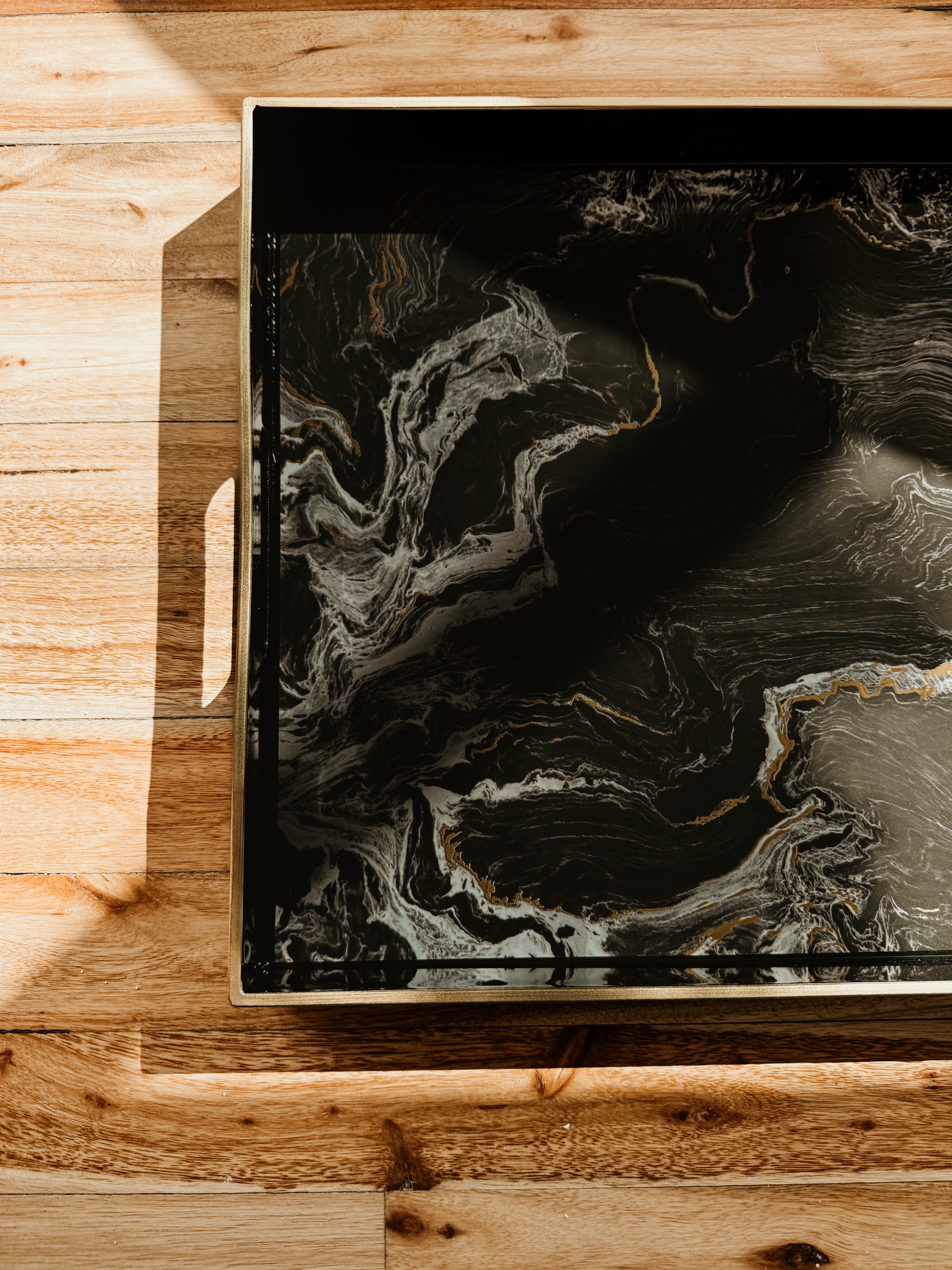 Marble Rectangular Tray | Black Marble - Shop Adele Catherine 