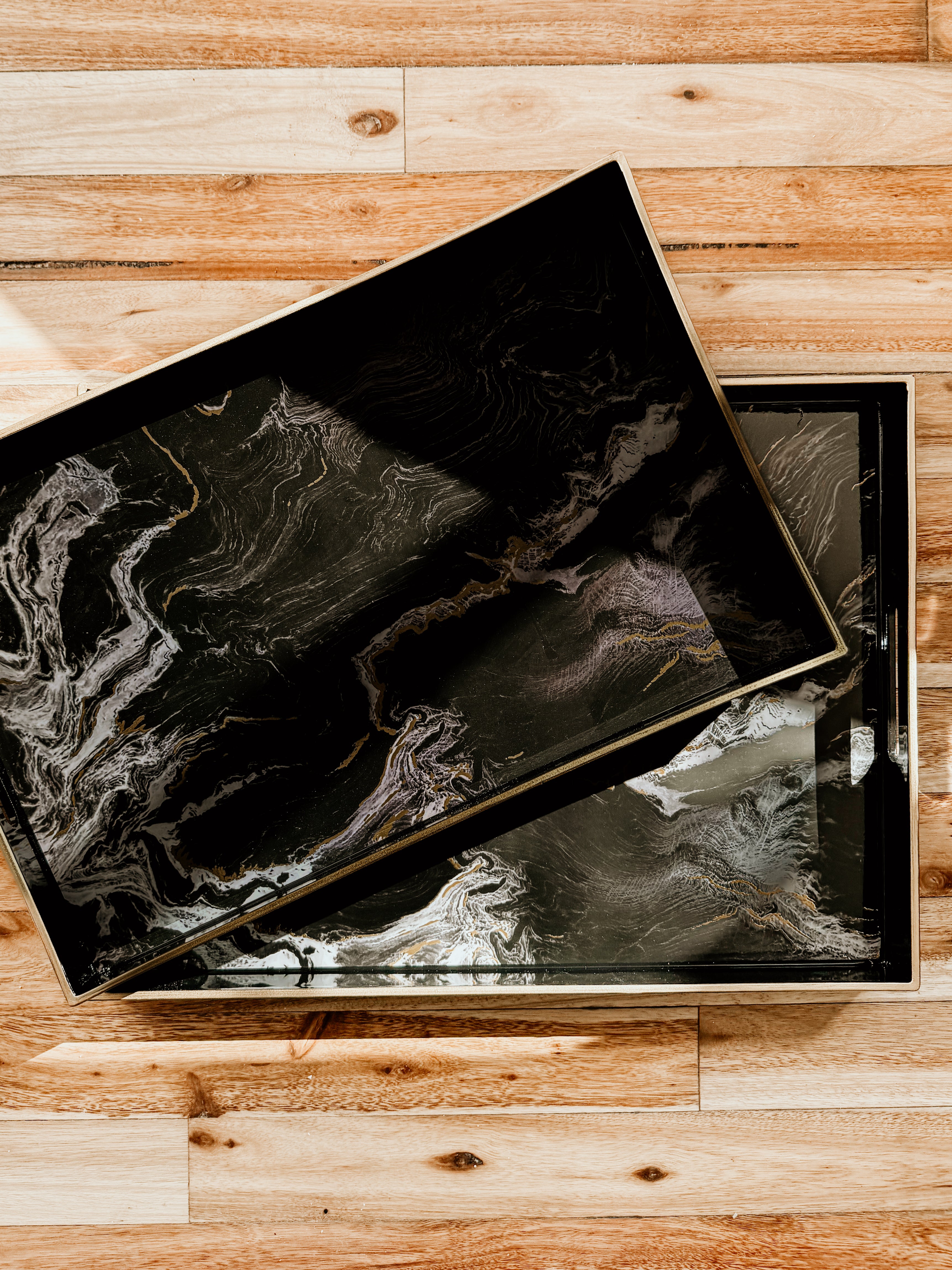 Marble Rectangular Tray | Black Marble - Shop Adele Catherine 