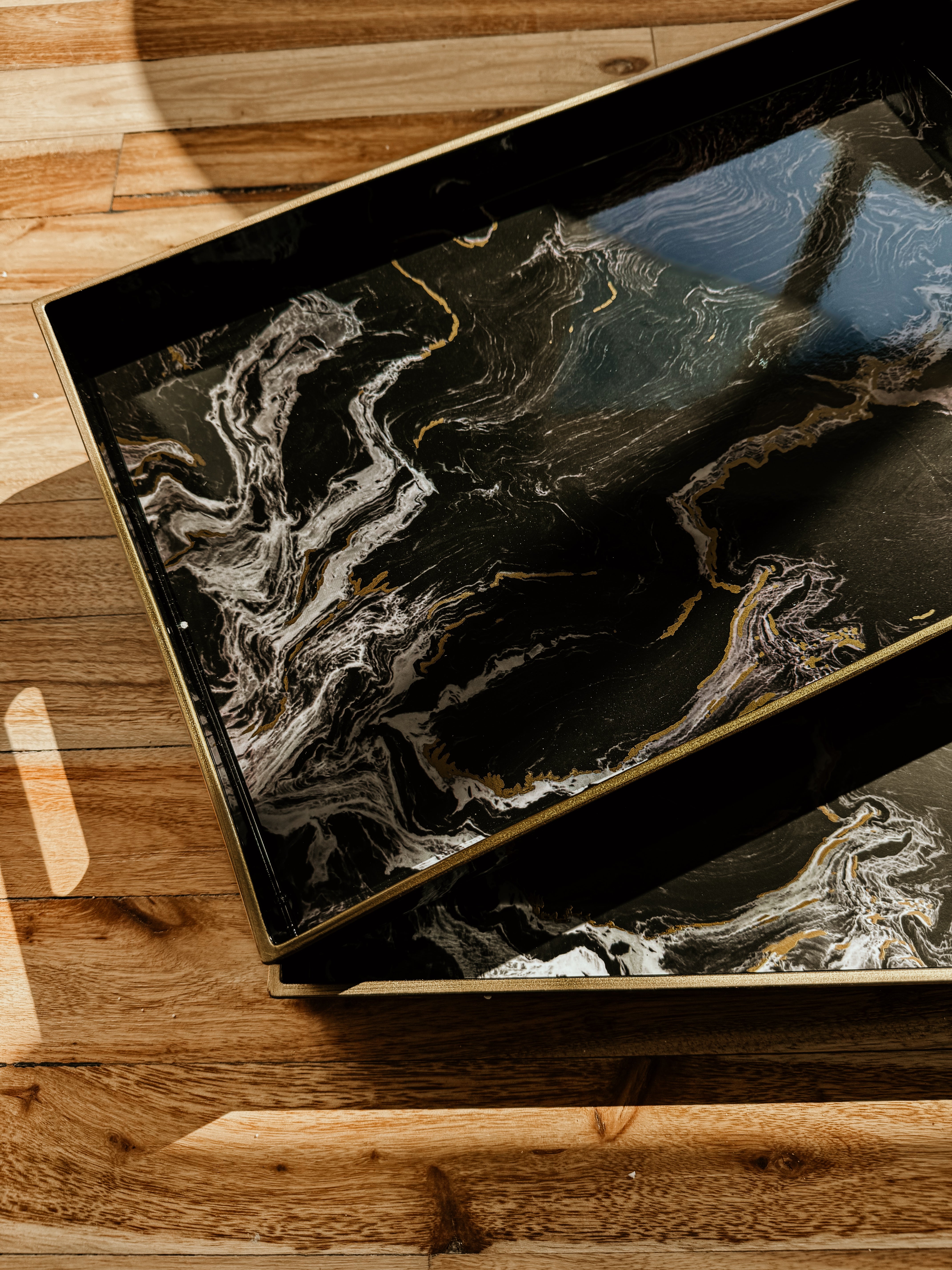 Marble Rectangular Tray | Black Marble - Shop Adele Catherine 