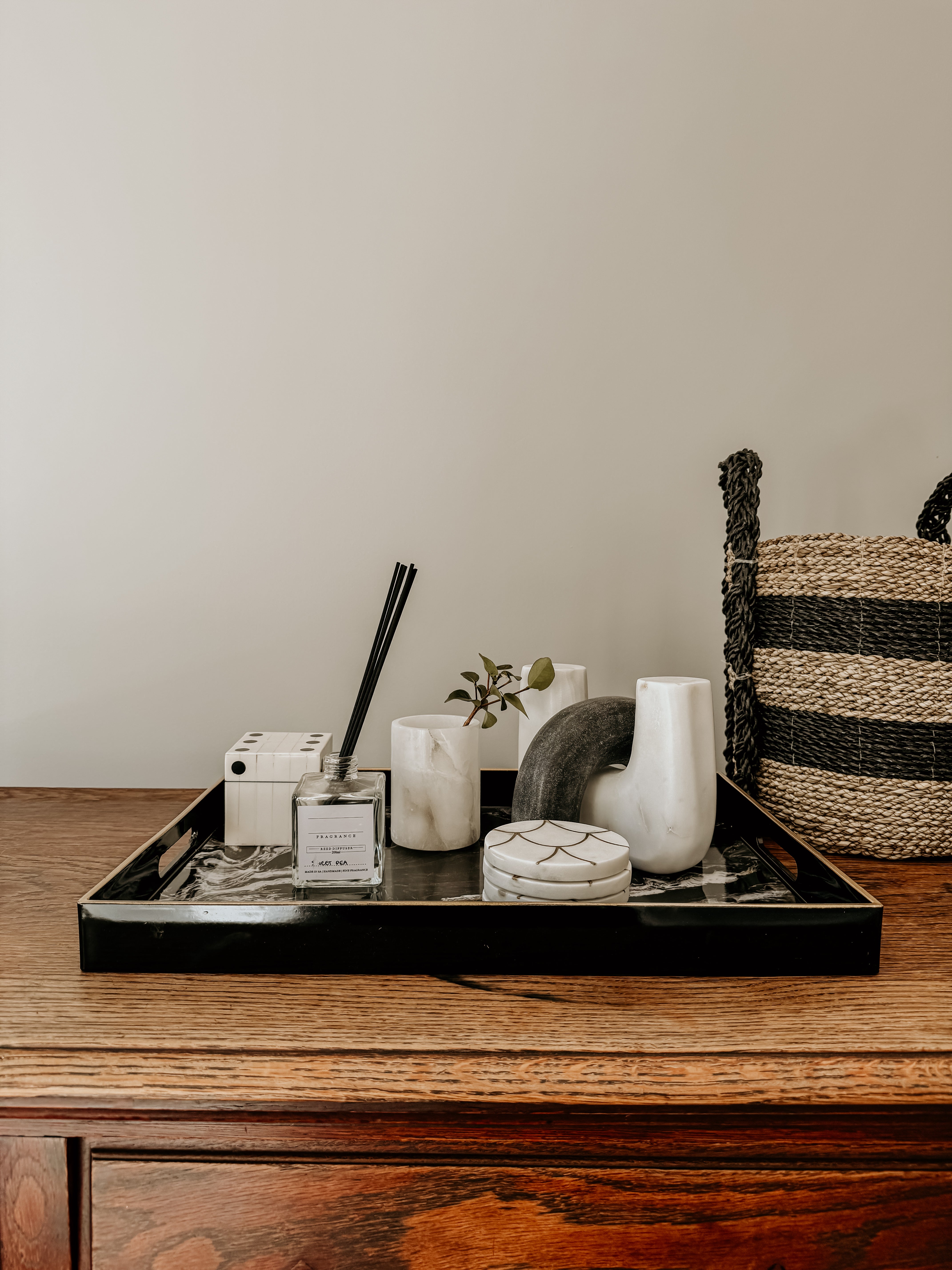 Marble Rectangular Tray | Black Marble - Shop Adele Catherine 