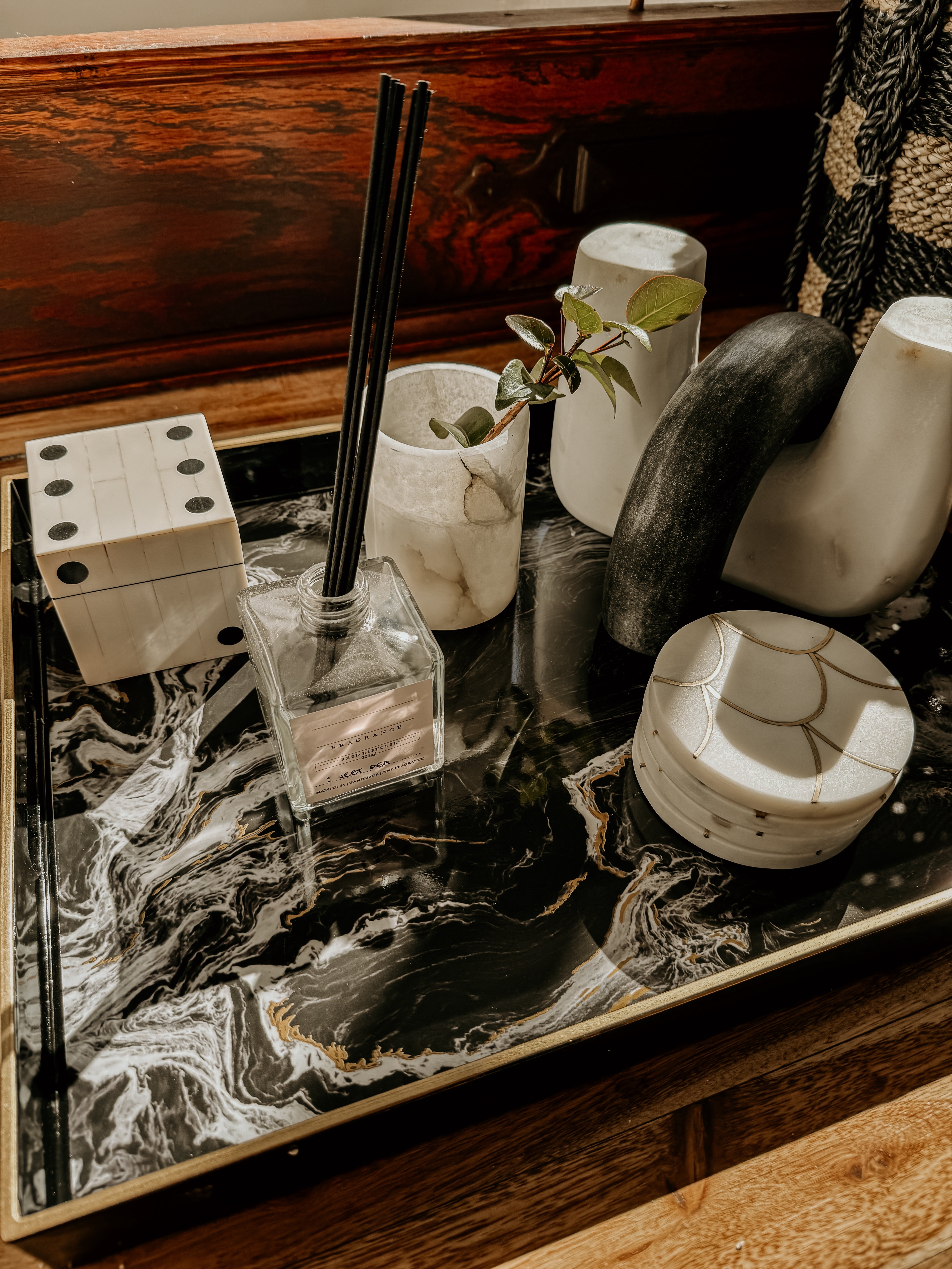 Marble Rectangular Tray | Black Marble - Shop Adele Catherine 