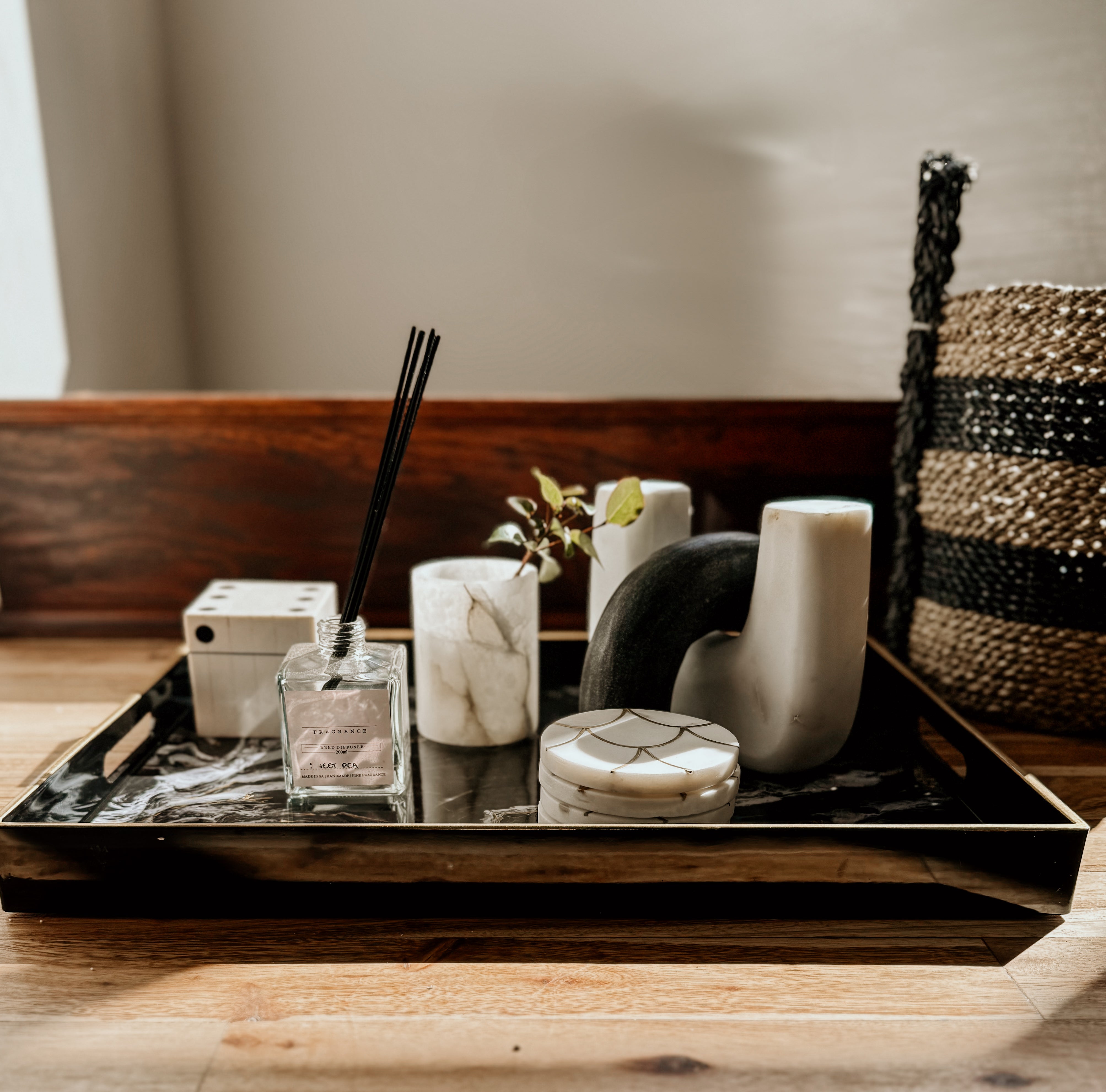 Marble Rectangular Tray | Black Marble - Shop Adele Catherine 
