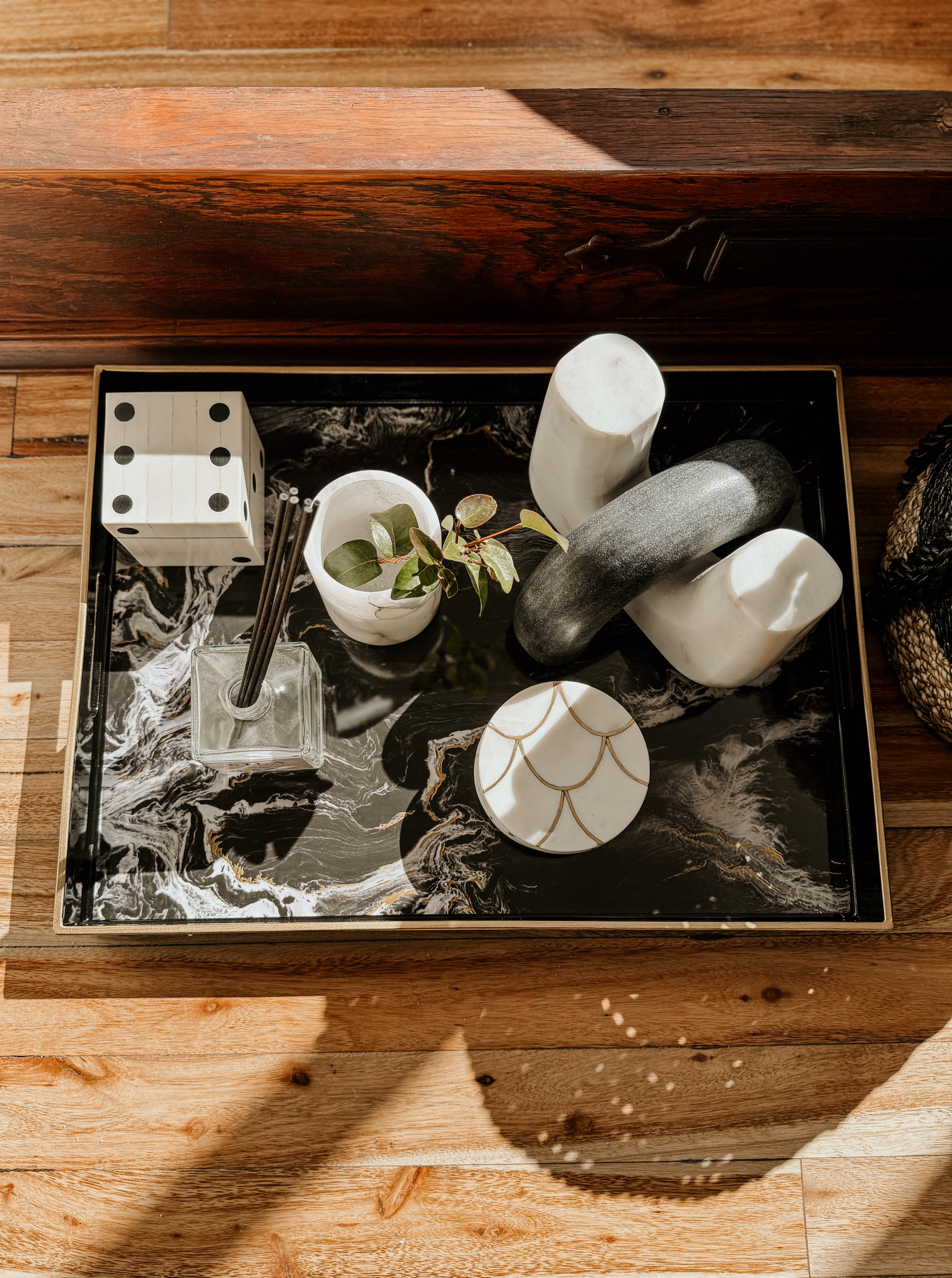 Marble Rectangular Tray | Black Marble - Shop Adele Catherine 