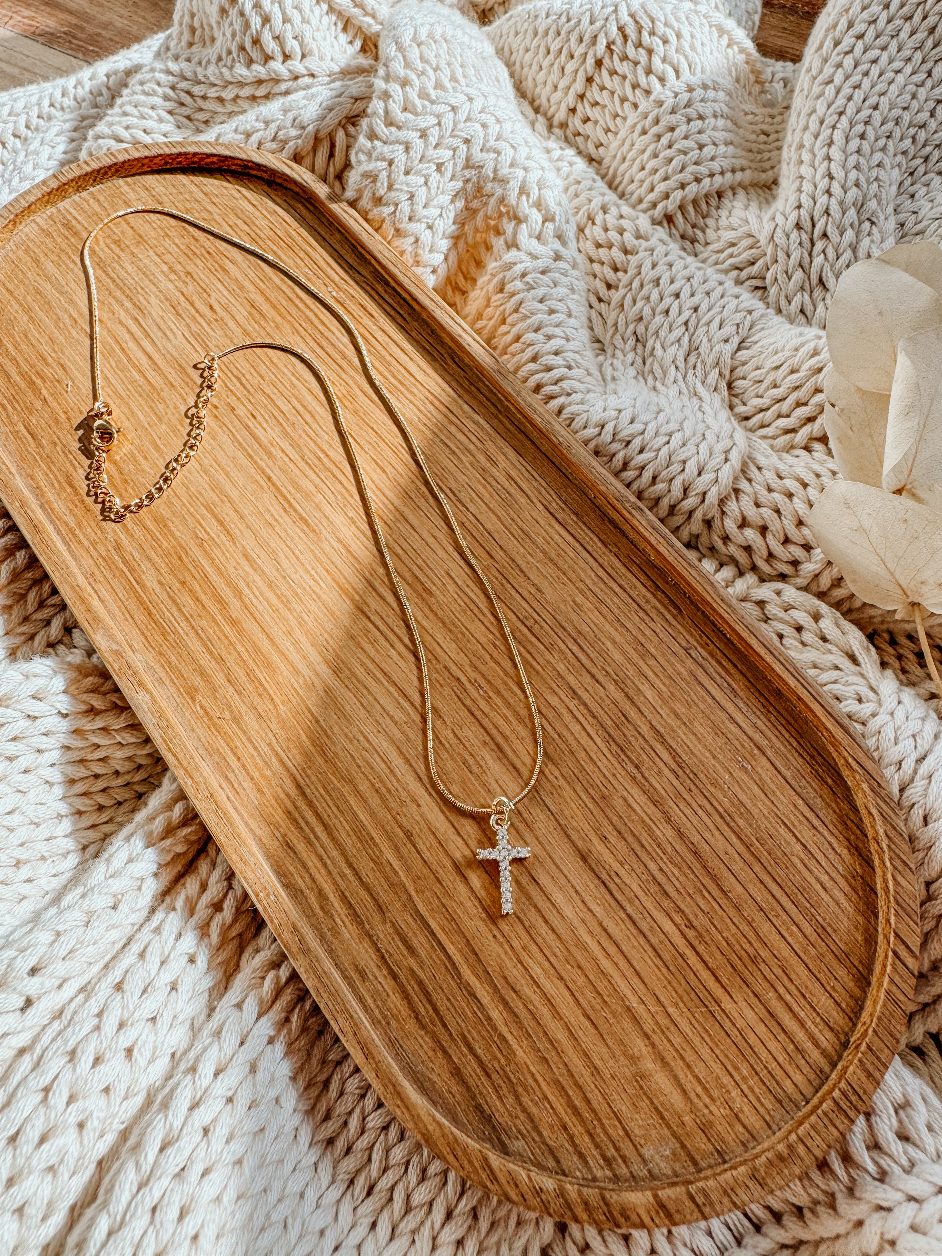 The Sparkle Cross Necklace | Gold - Shop Adele Catherine 