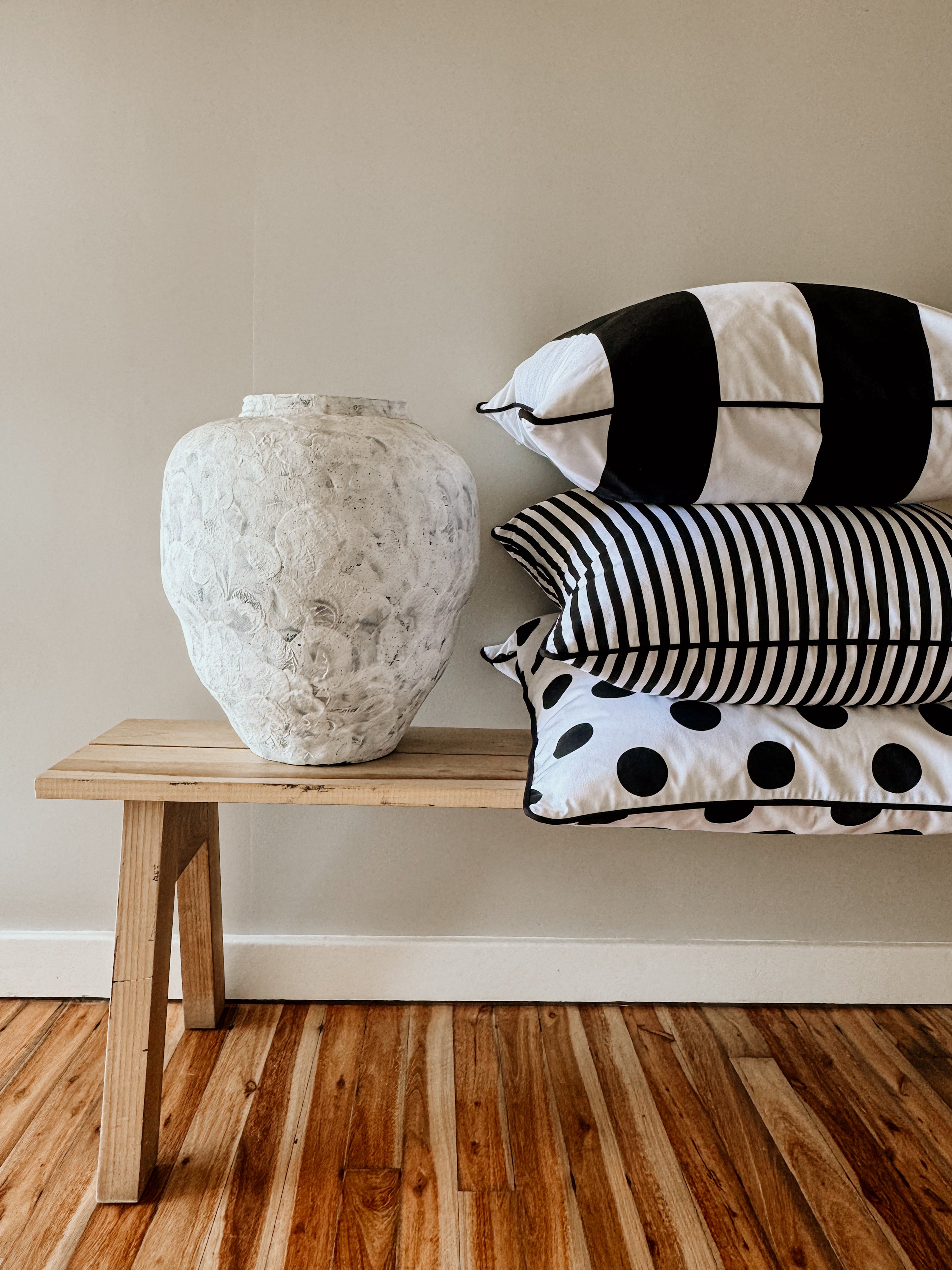 Broad Black & White Stripe Scatter Incl Inner - Shop Adele Catherine 