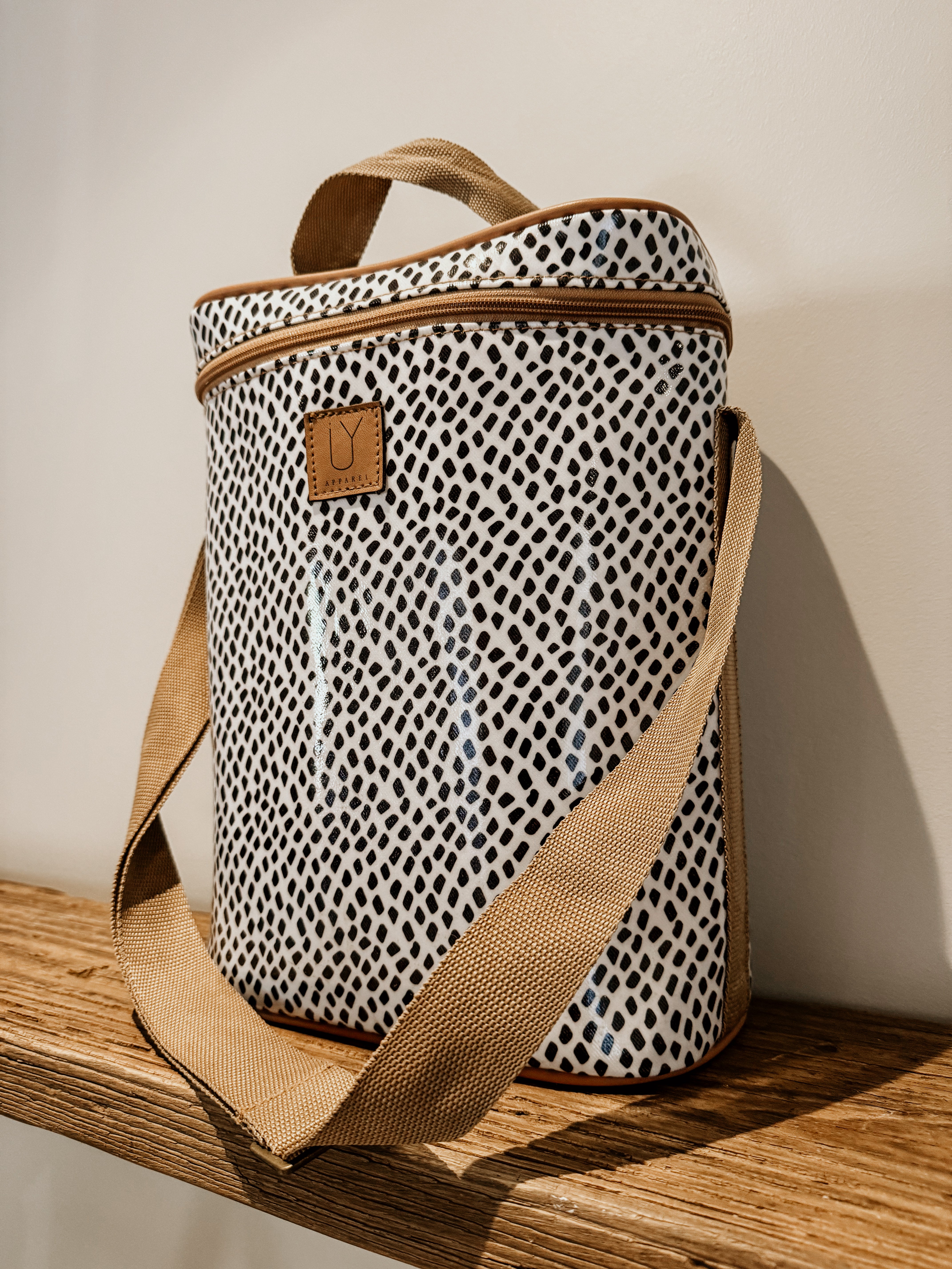 Spotted Sling Cooler Bag | Black on White - Shop Adele Catherine 