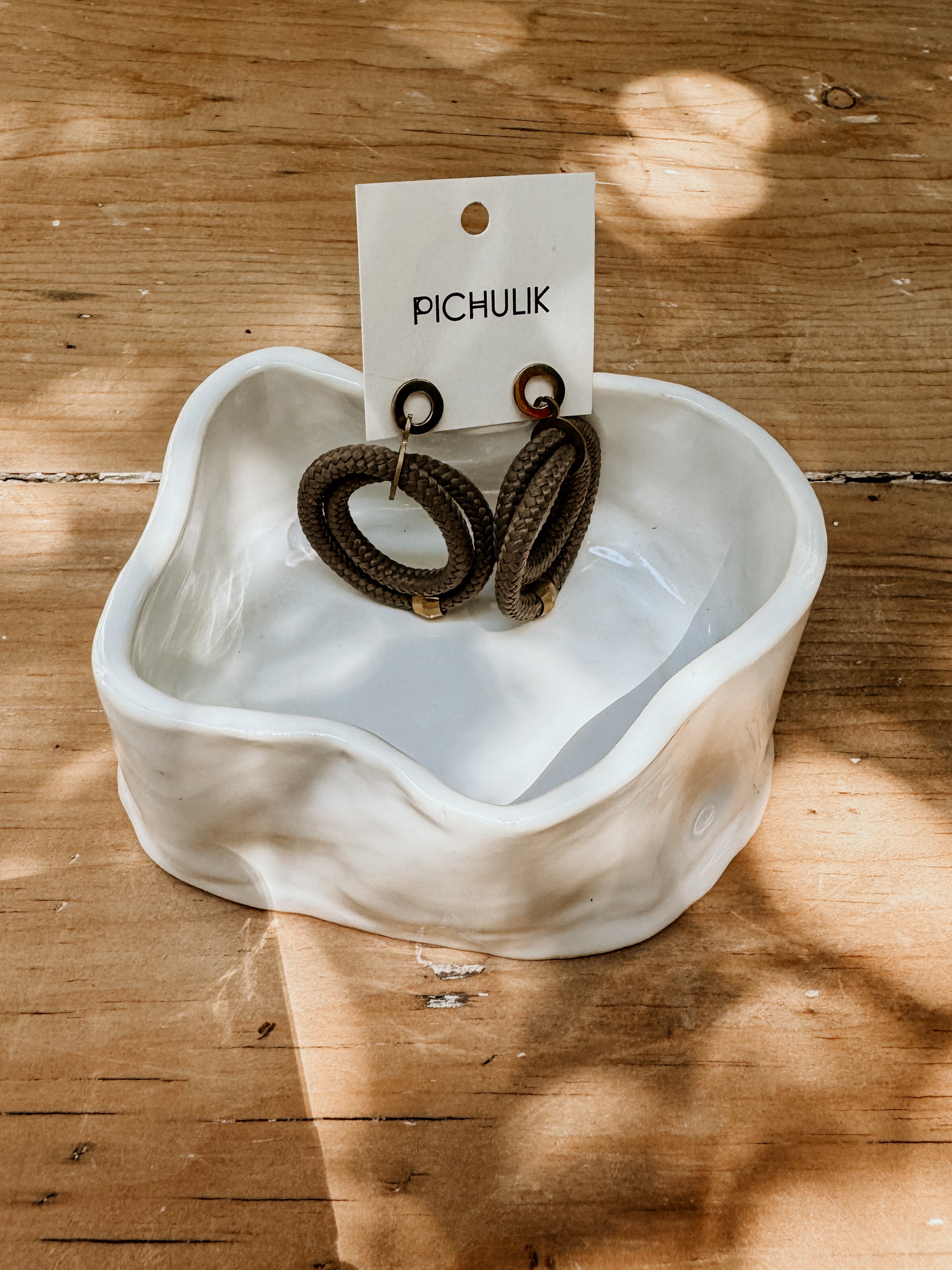 Arista Earrings | Khaki - Shop Adele Catherine 