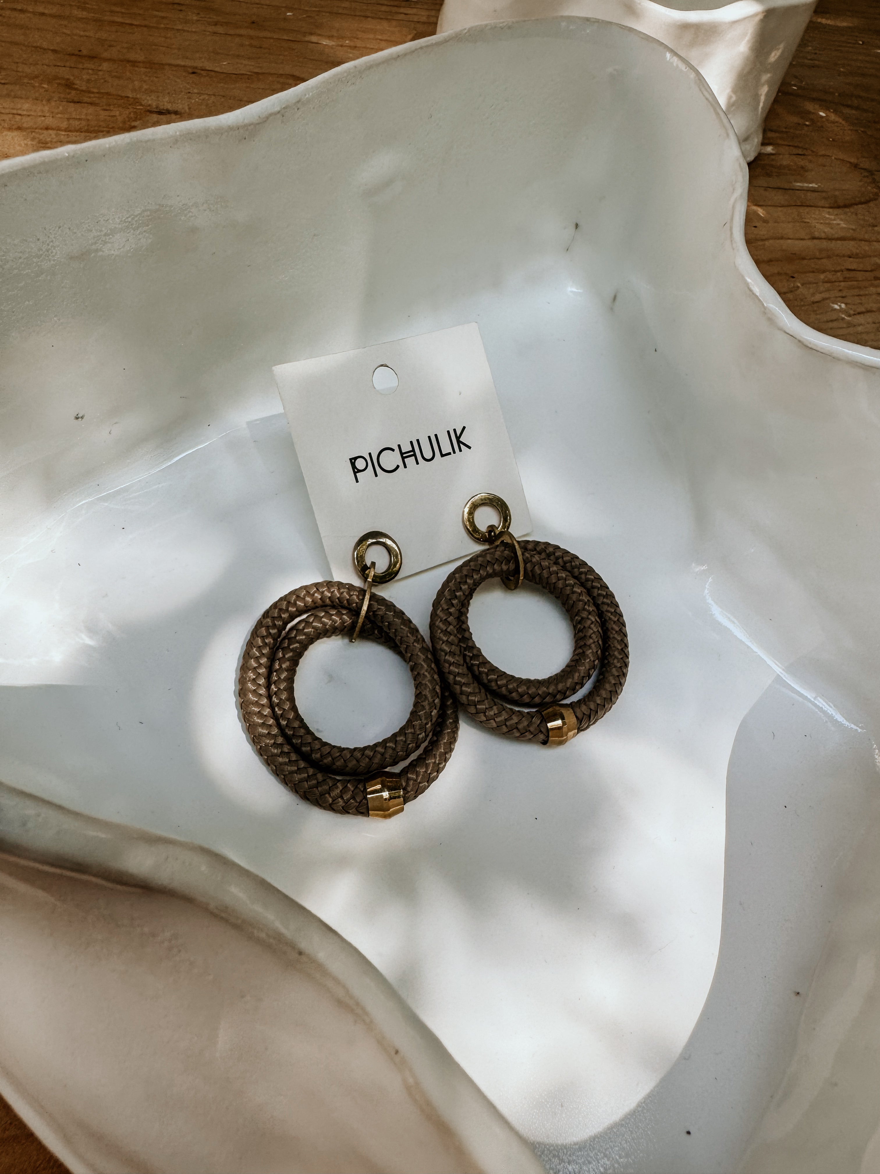 Arista Earrings | Khaki - Shop Adele Catherine 