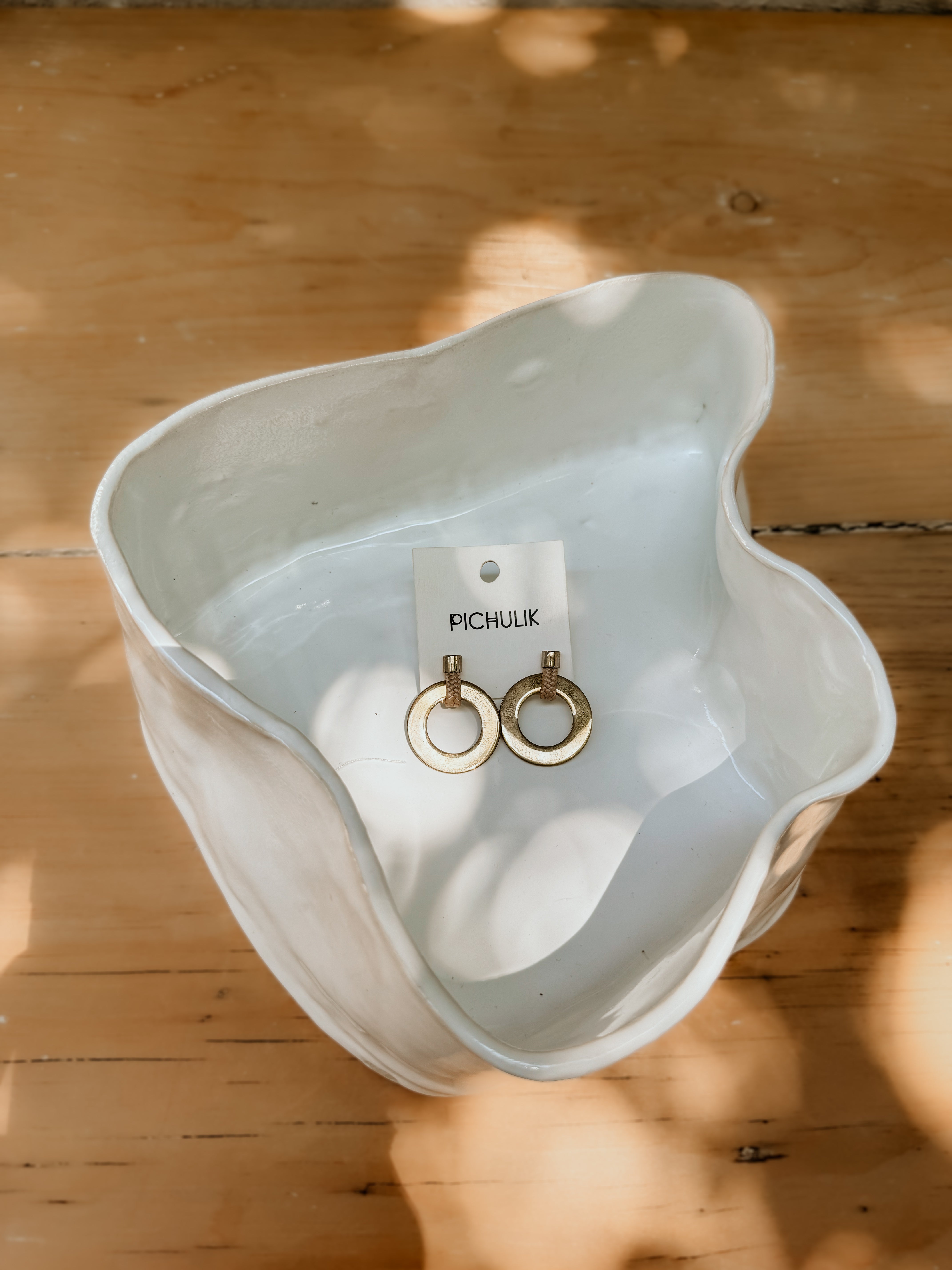 Noor Grande Earrings | Beige