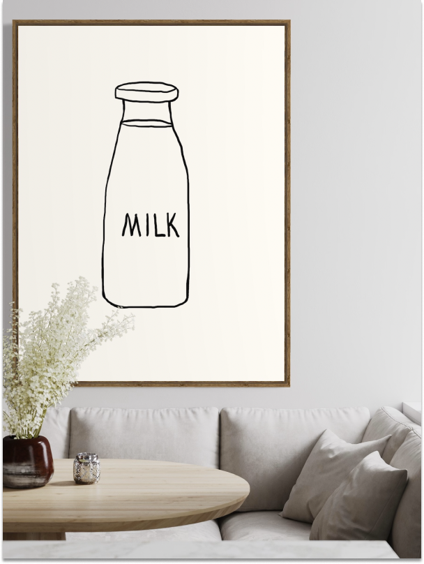 Black and white art print from Milky Lane by RHEN, featuring abstract and artistic design on high-quality paper.
