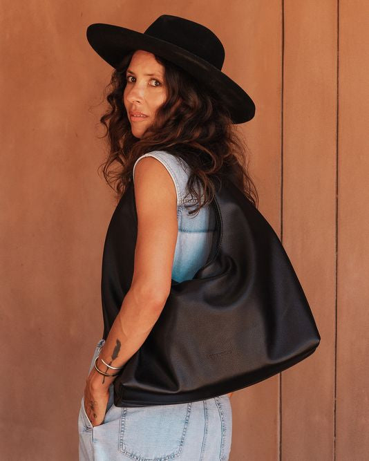 Monaco Shoulder Handbag | Black - Shop Adele Catherine 