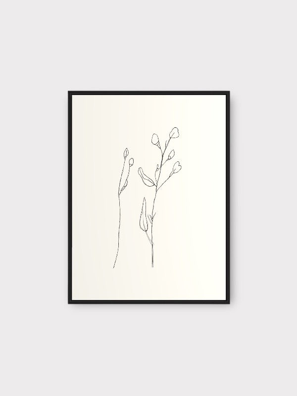 Black and white Imagine Botanical Stem from RHEN, a stylish decorative plant element on a neutral background.