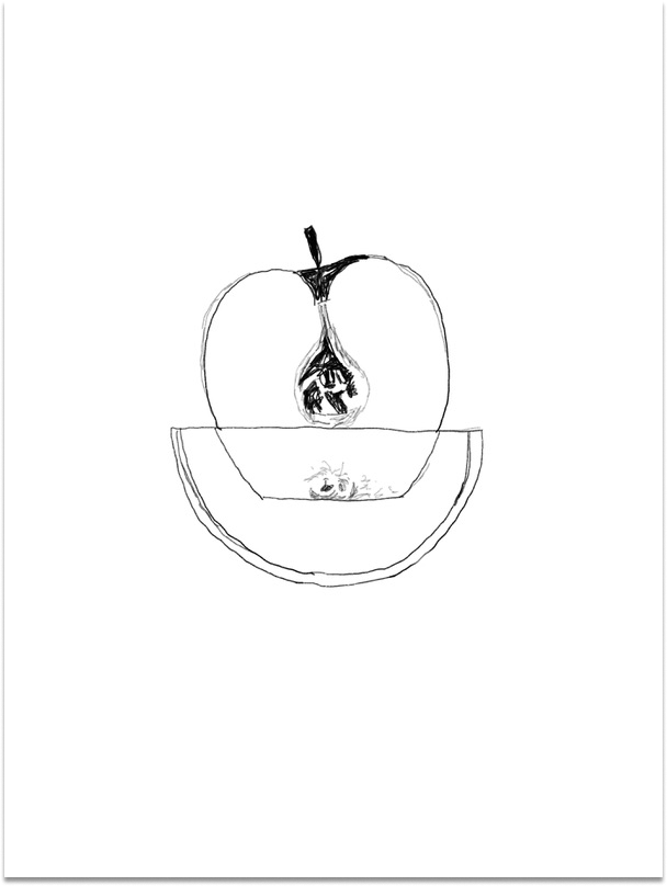 Sliced Apple | Black & White - Shop Adele Catherine 