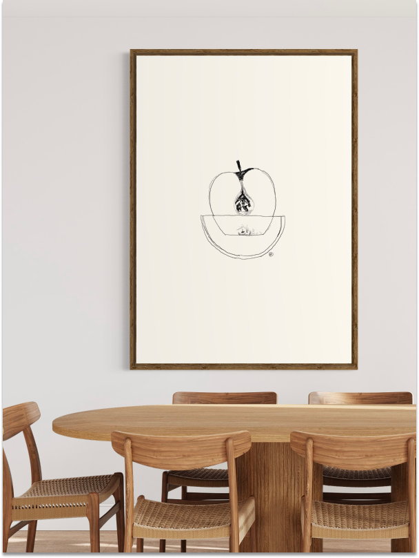 Sliced Apple | Black & White - Shop Adele Catherine 