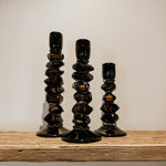 Stone Glass Candle Holder | Brown - Shop Adele Catherine 