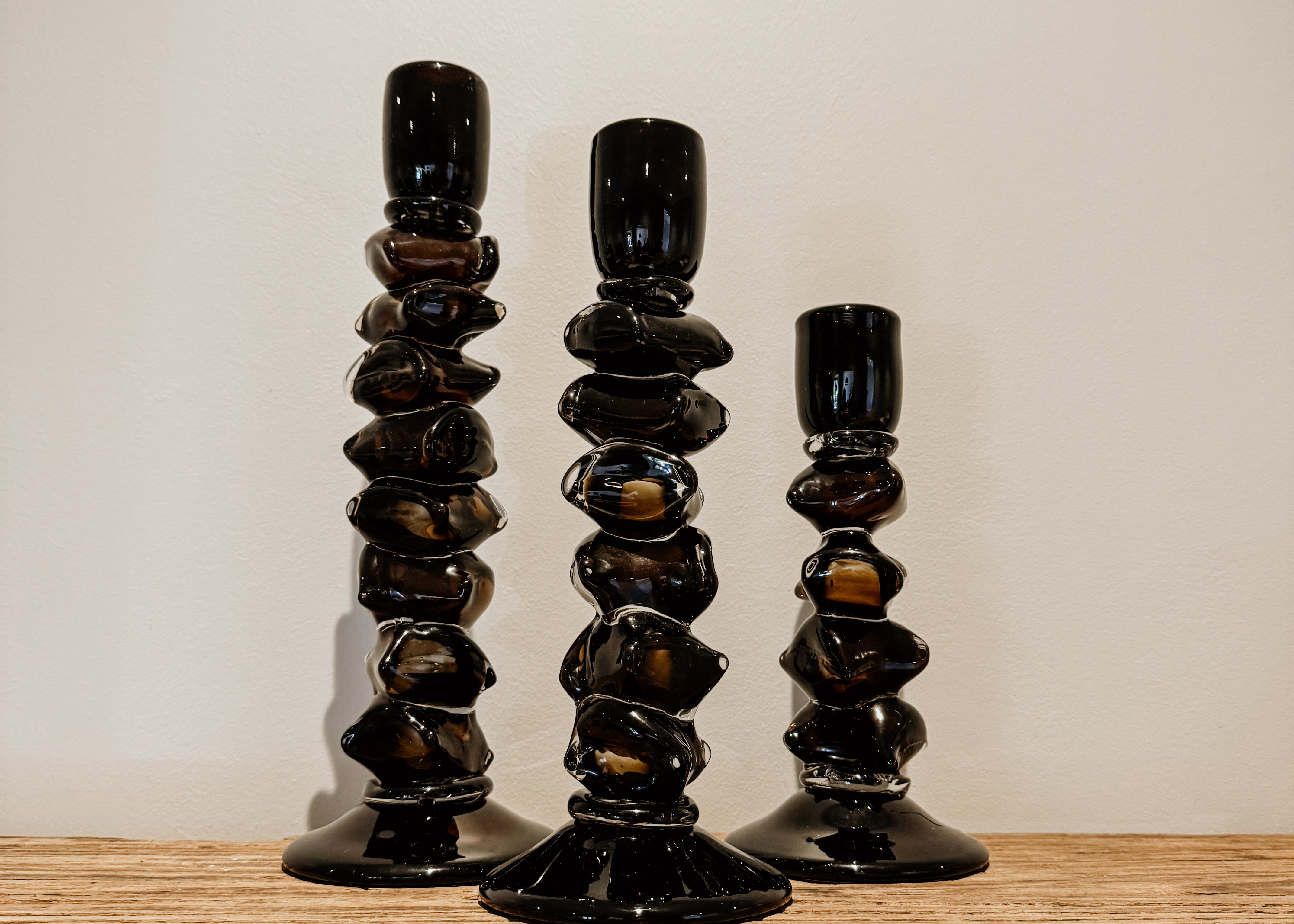 Stone Glass Candle Holder | Brown - Shop Adele Catherine 