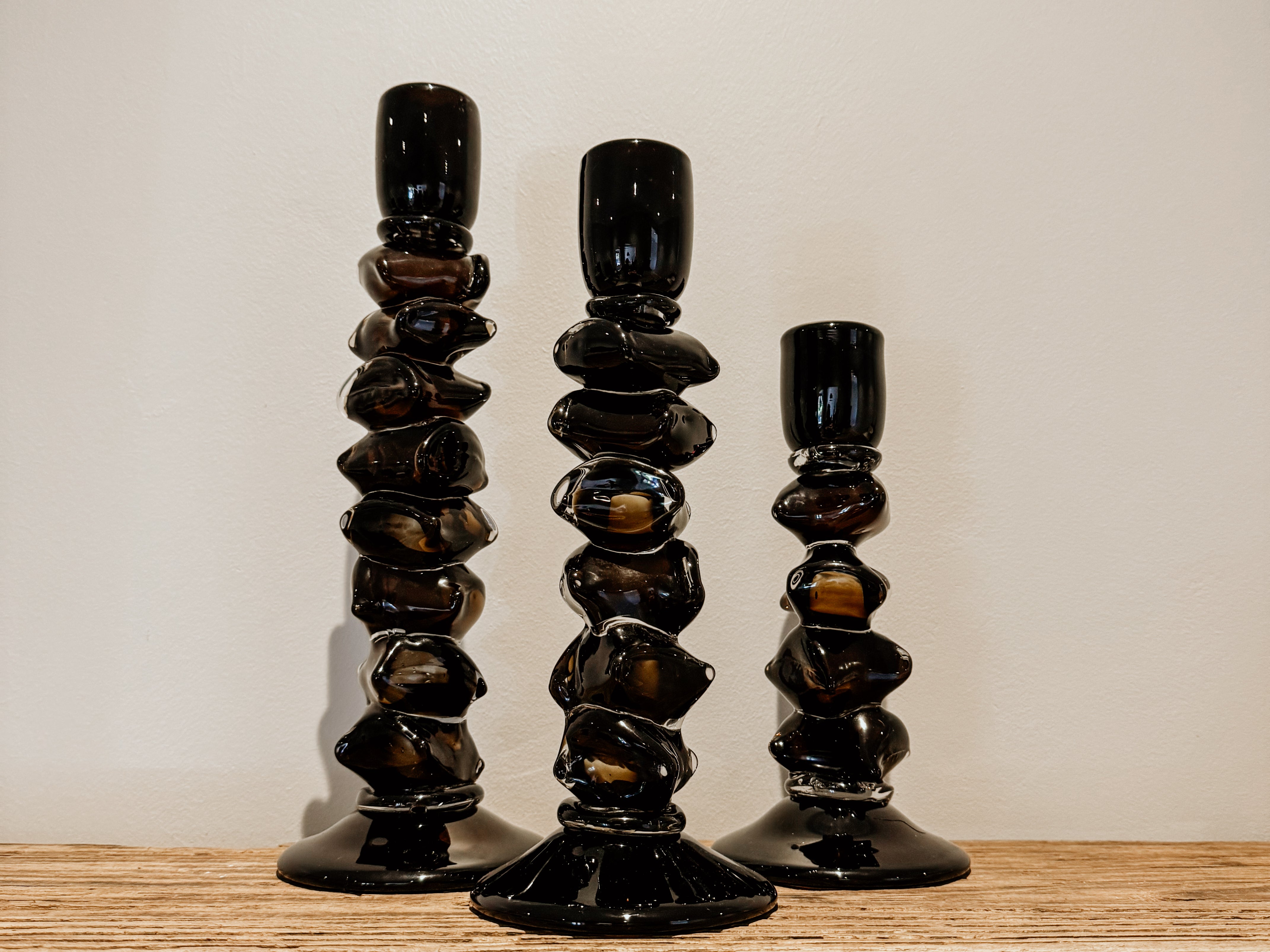 Stone Glass Candle Holder | Brown - Shop Adele Catherine 