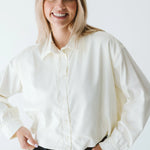 Trinity Page Shirt from Butter collection, soft cotton long-sleeve collared shirt made in South Africa, displayed on model.