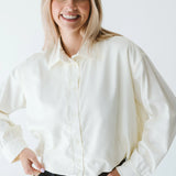 Trinity Page Shirt from Butter collection, soft cotton long-sleeve collared shirt made in South Africa, displayed on model.