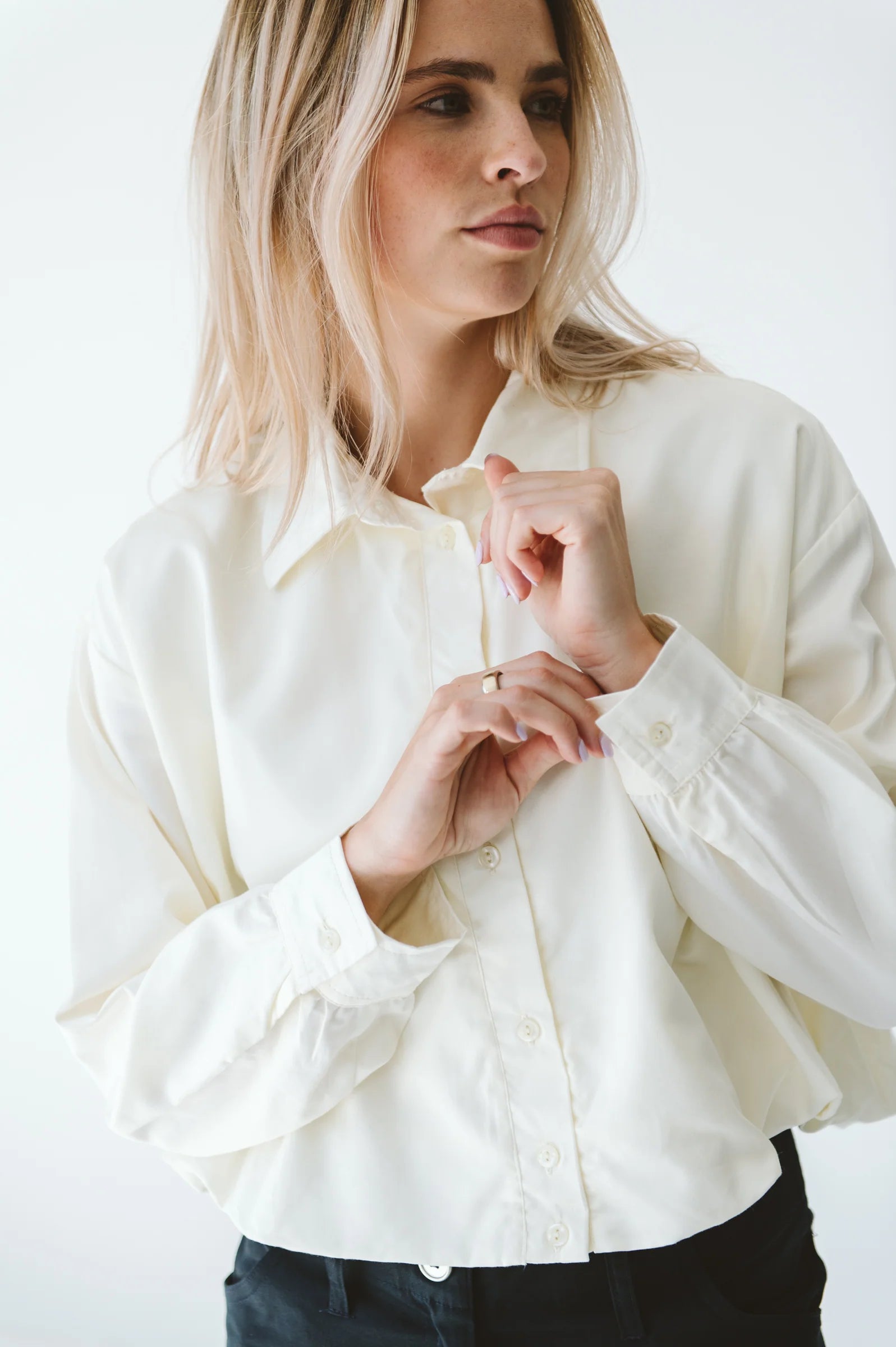 Trinity Page Shirt from Butter collection, soft cotton long-sleeve collared shirt, made in South Africa, stylish and comfortable.