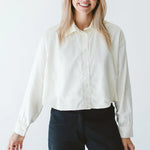Trinity Butter Page Shirt made of soft cotton, long-sleeve collared shirt from Winter Collection 2026, in South Africa design.