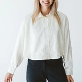 Trinity Butter Page Shirt made of soft cotton, long-sleeve collared shirt from Winter Collection 2026, in South Africa design.