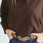 Trinity Page Shirt in chocolate, long-sleeve design from the 2026 winter collection, made in South Africa.