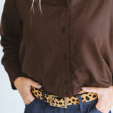 Trinity Page Shirt in chocolate, long-sleeve design from the 2026 winter collection, made in South Africa.