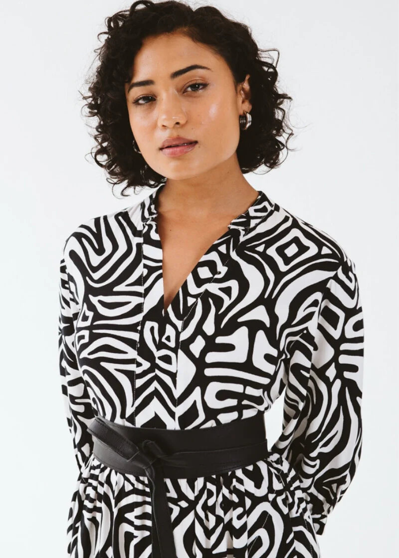 Jaipur Inca Dress | Black & White - Shop Adele Catherine 