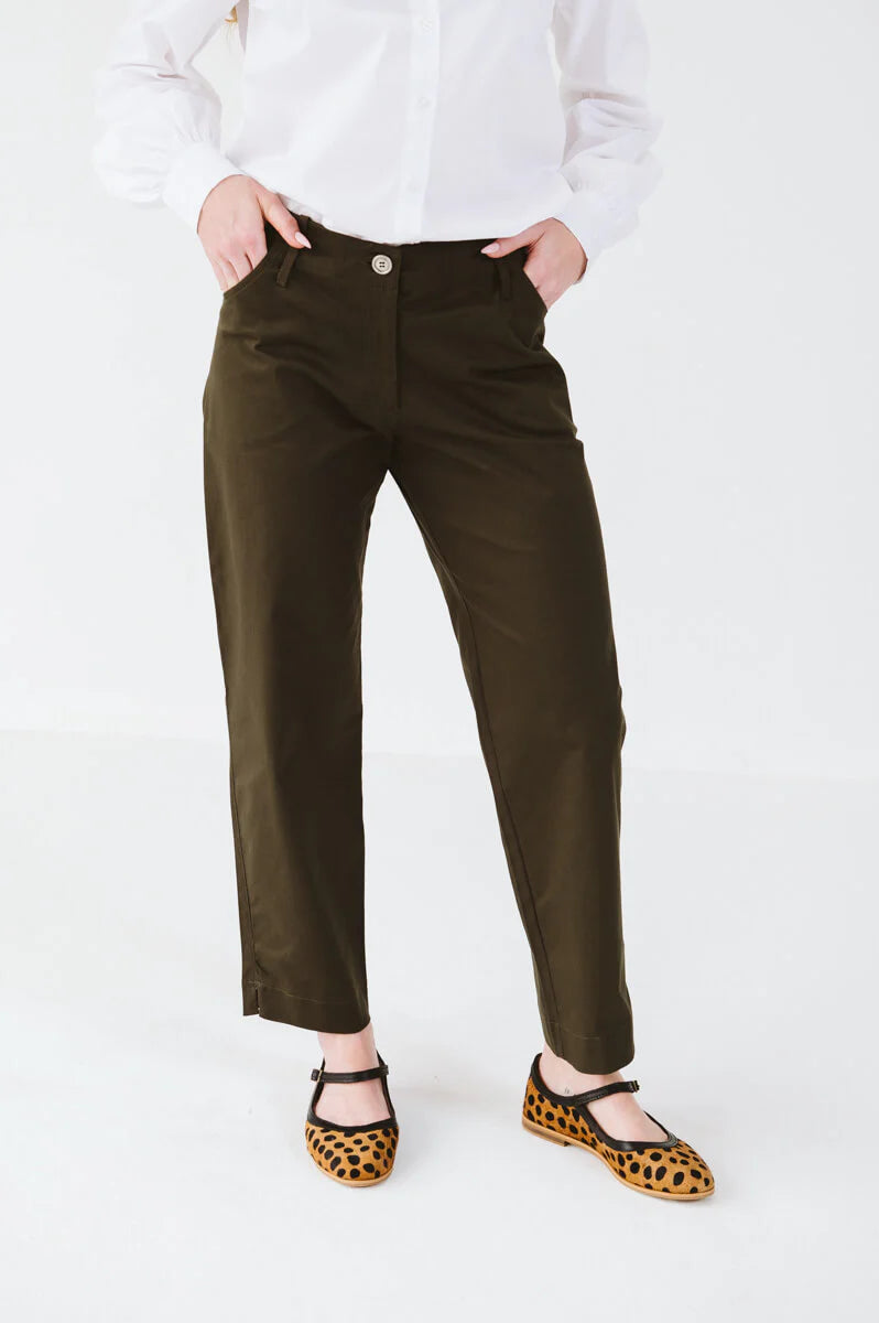 Rene Trouser | Khaki - Shop Adele Catherine 