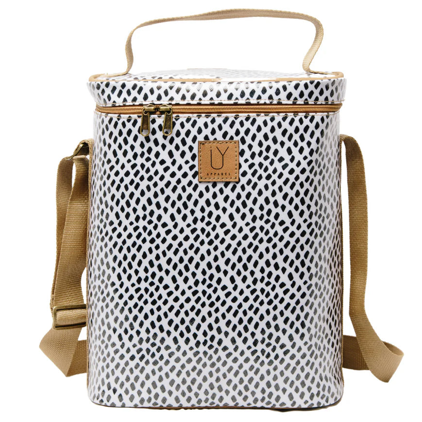Spotted Sling Cooler Bag | Black on White - Shop Adele Catherine 