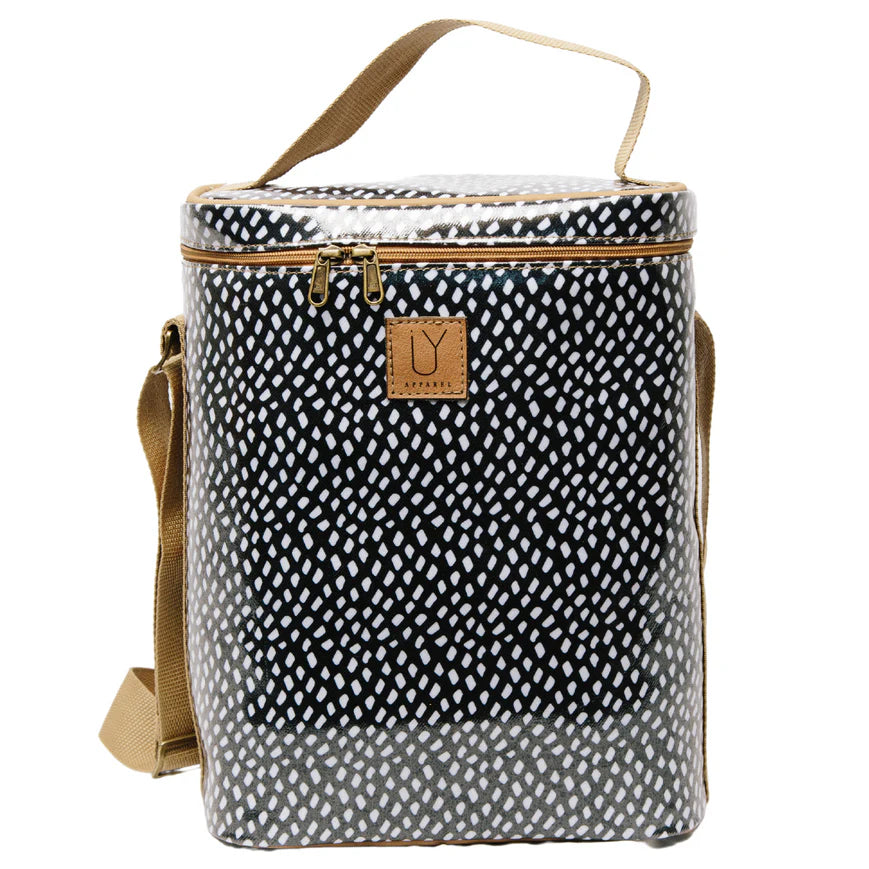 Spotted Sling Cooler Bag | White on Black - Shop Adele Catherine 