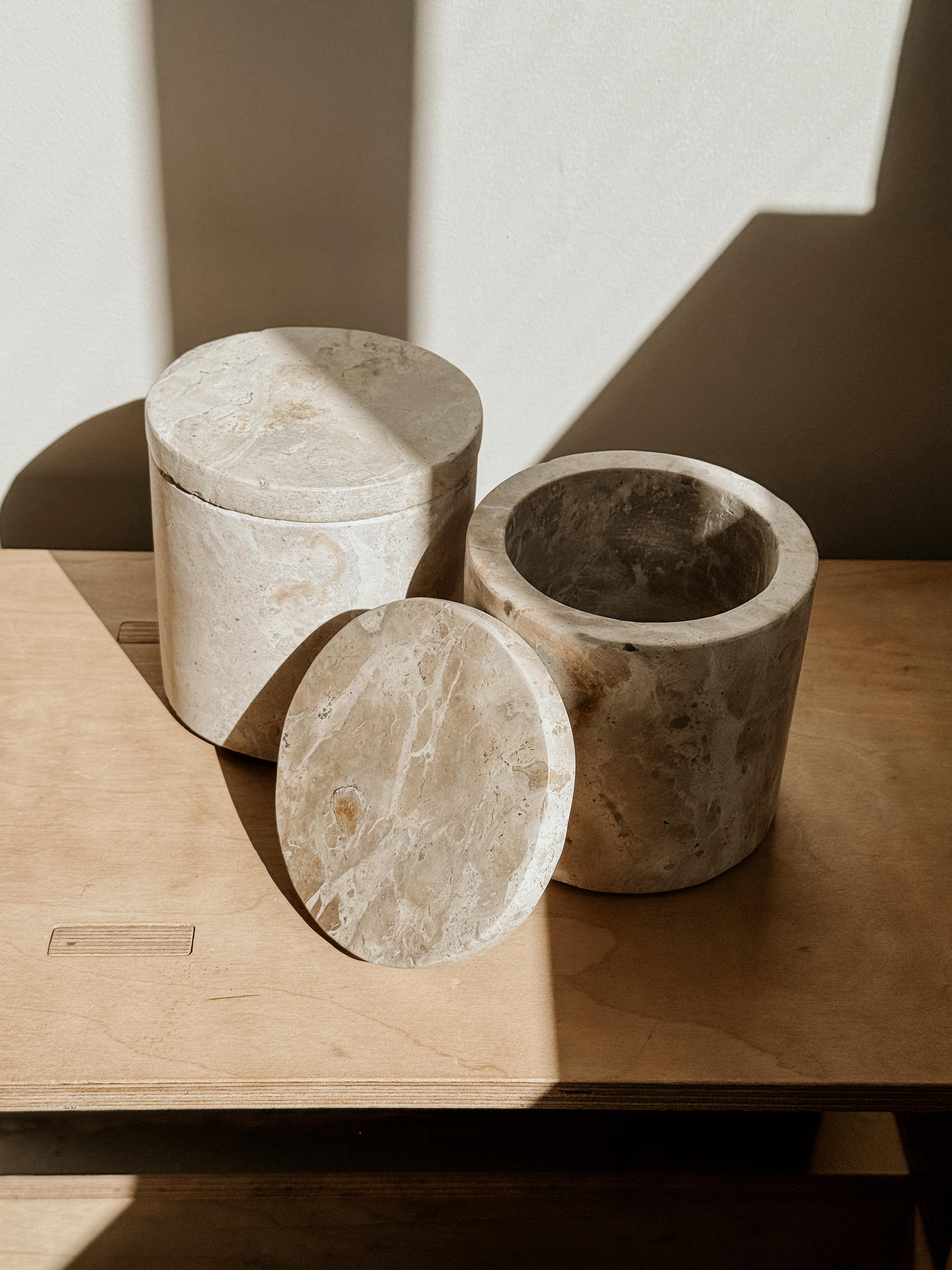Marble Cannister | Beige - Shop Adele Catherine 