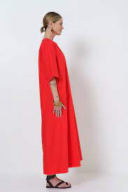 Rene Trapeze Dress | Melon Red - Shop Adele Catherine 