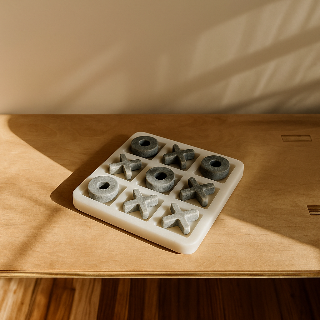 Noughts & Crosses Marble Game | Grey - Shop Adele Catherine 