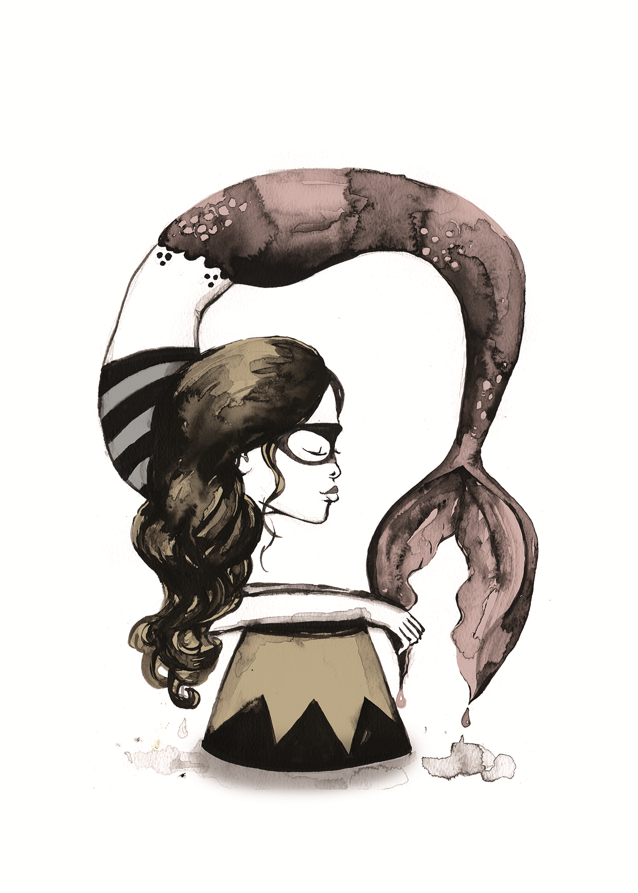 Julie Smith-Belton Prints -    Ilsa The Sea Ninja White Background - Shop Adele Catherine 