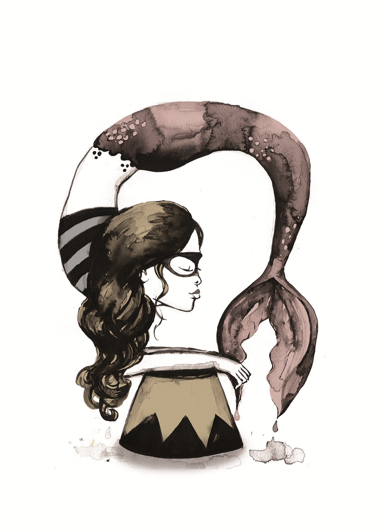 Julie Smith-Belton Prints -    Ilsa The Sea Ninja White Background - Shop Adele Catherine 