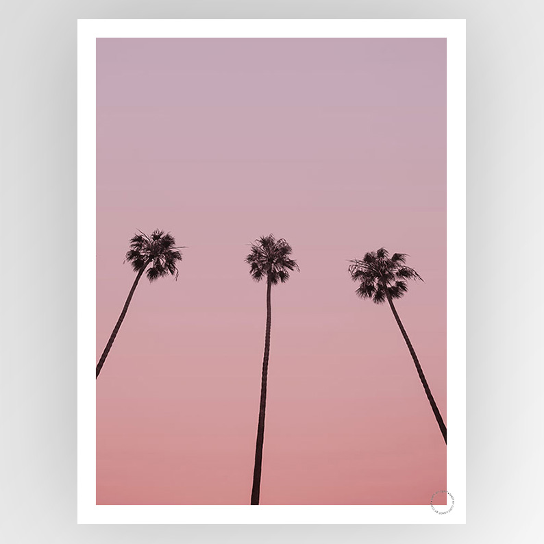 Photografiks Sunset Boulevard consignment poster by Clint Shot, featuring vibrant sunset colors and urban street scene artwork.