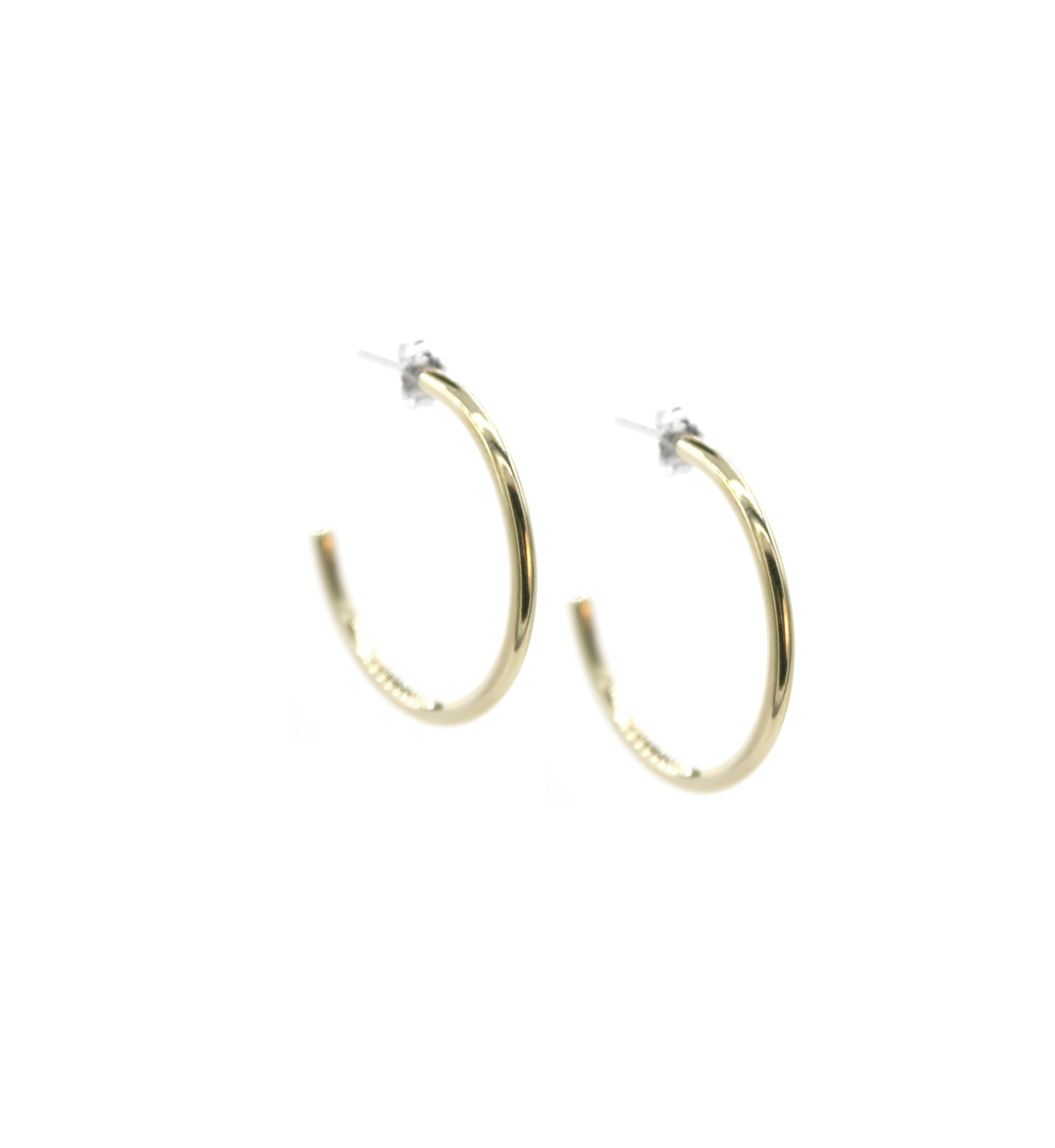 Golden Curve Studded Hoop - Shop Adele Catherine 
