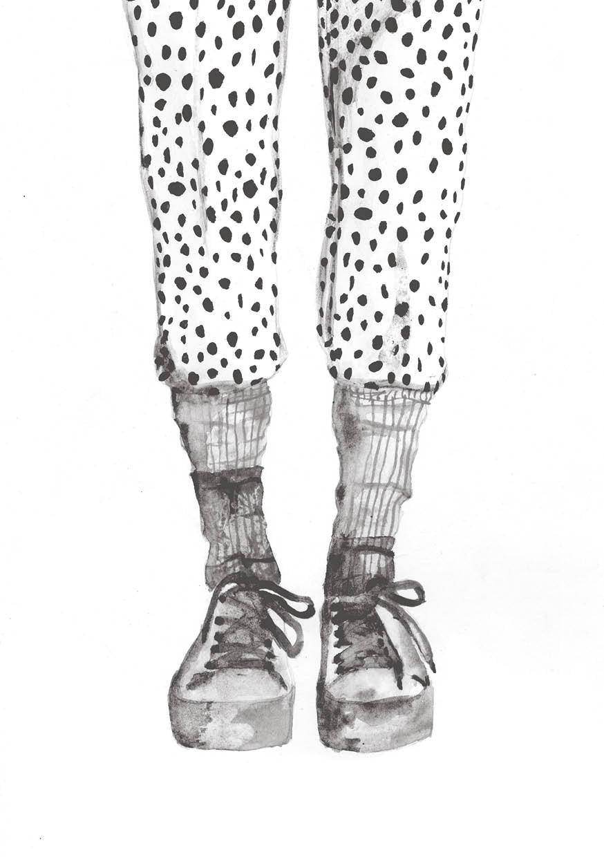 A grey consignment piece by Adele Schmitz titled "See You There," displayed on a hanger against a neutral background.