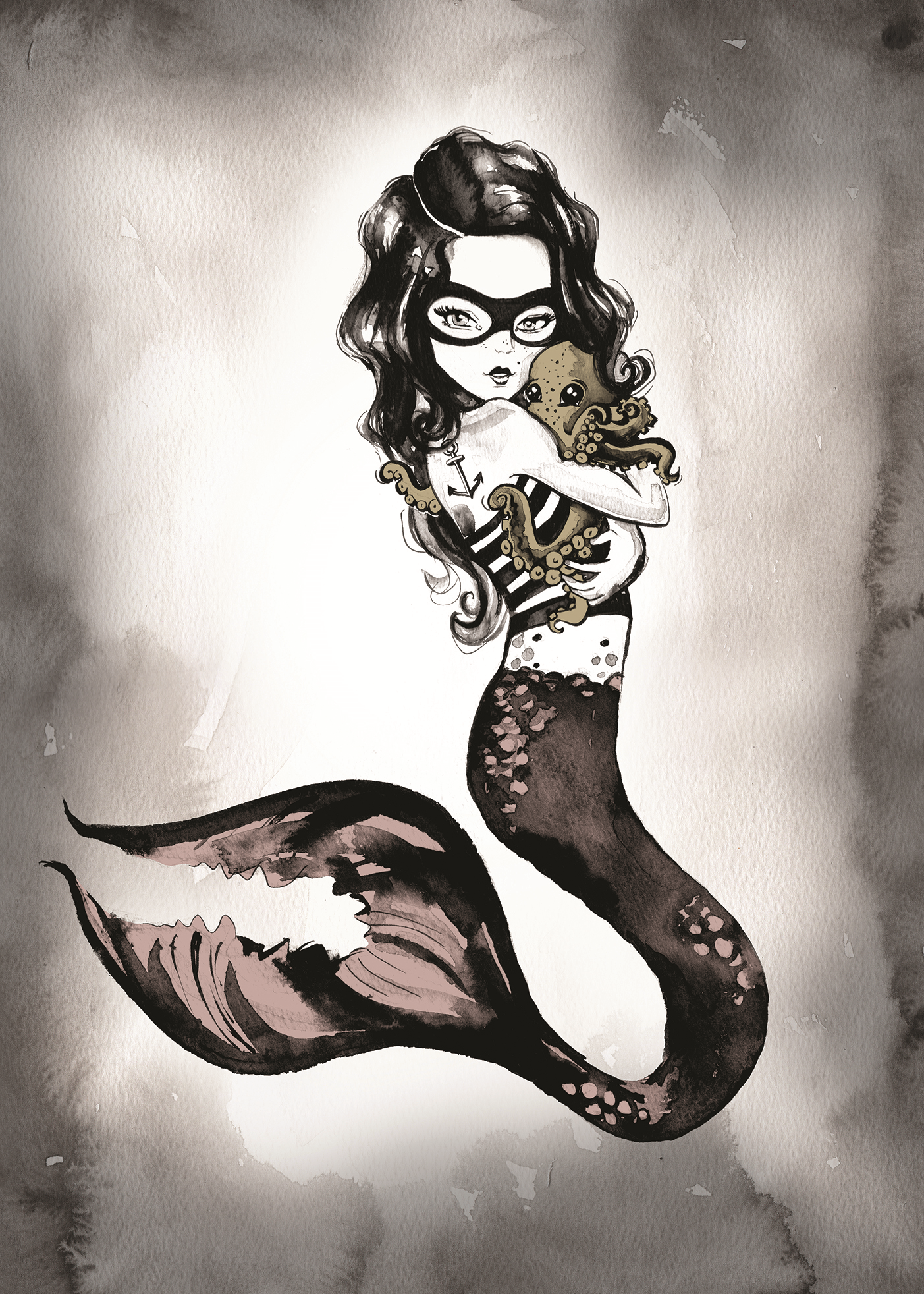 Julie Smith-Belton Prints - Octopuppy Mermaid - Shop Adele Catherine 