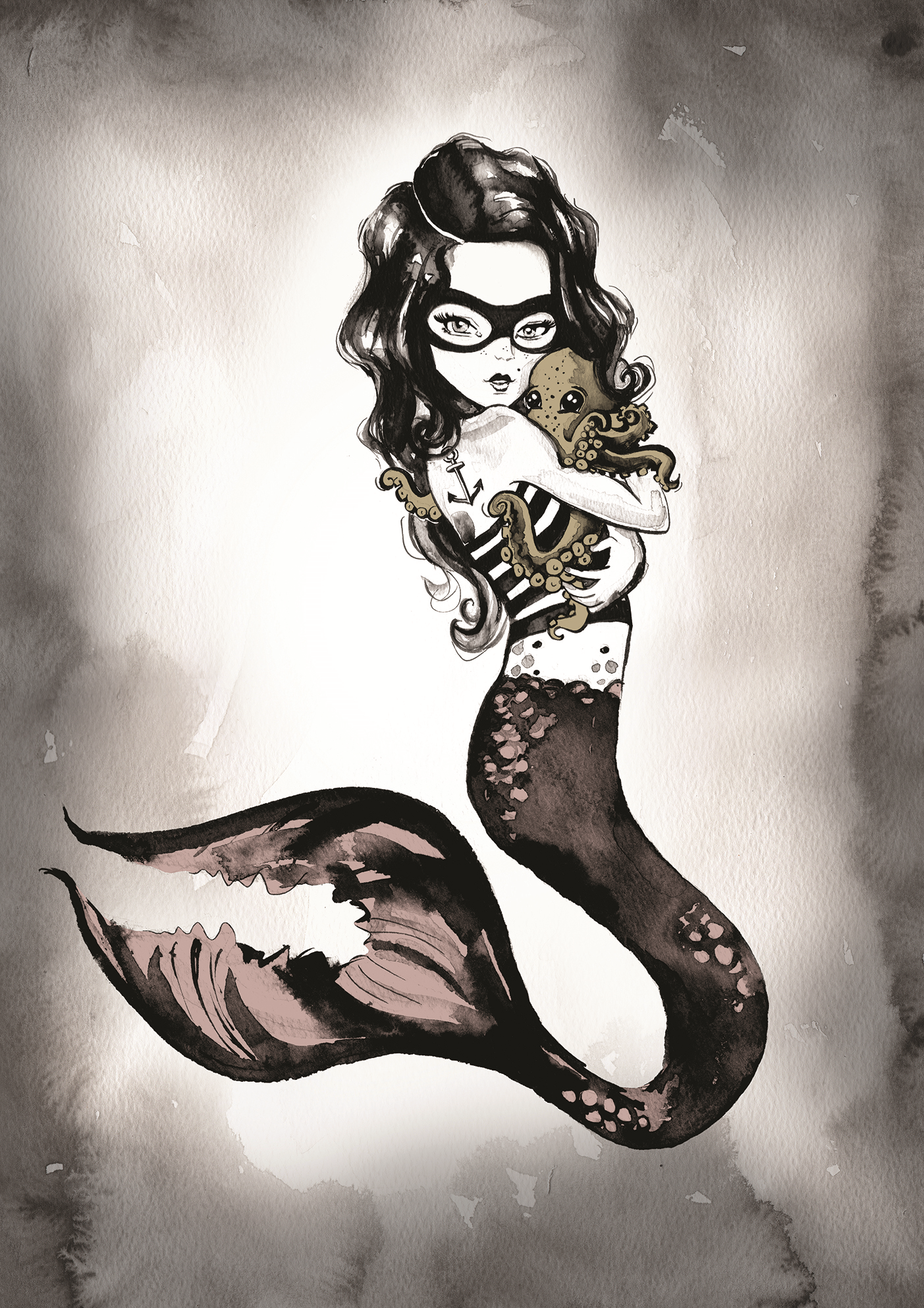 Julie Smith-Belton Prints - Octopuppy Mermaid - Shop Adele Catherine 